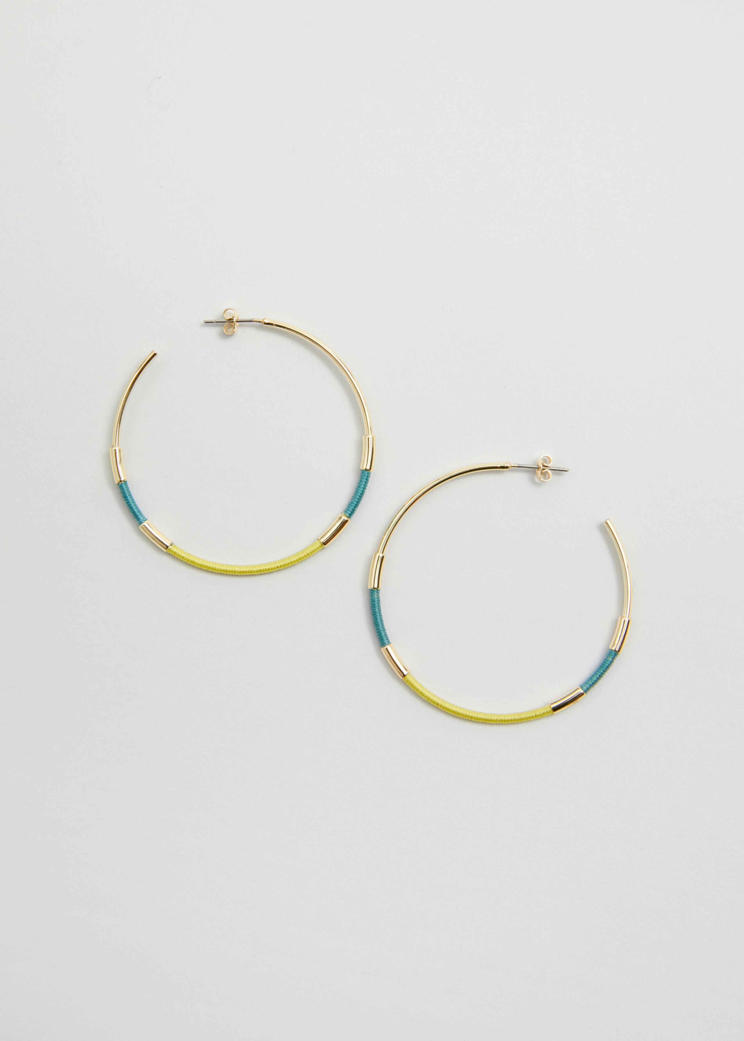 Woven Hoop Earrings - Gold/Lime - Still Life