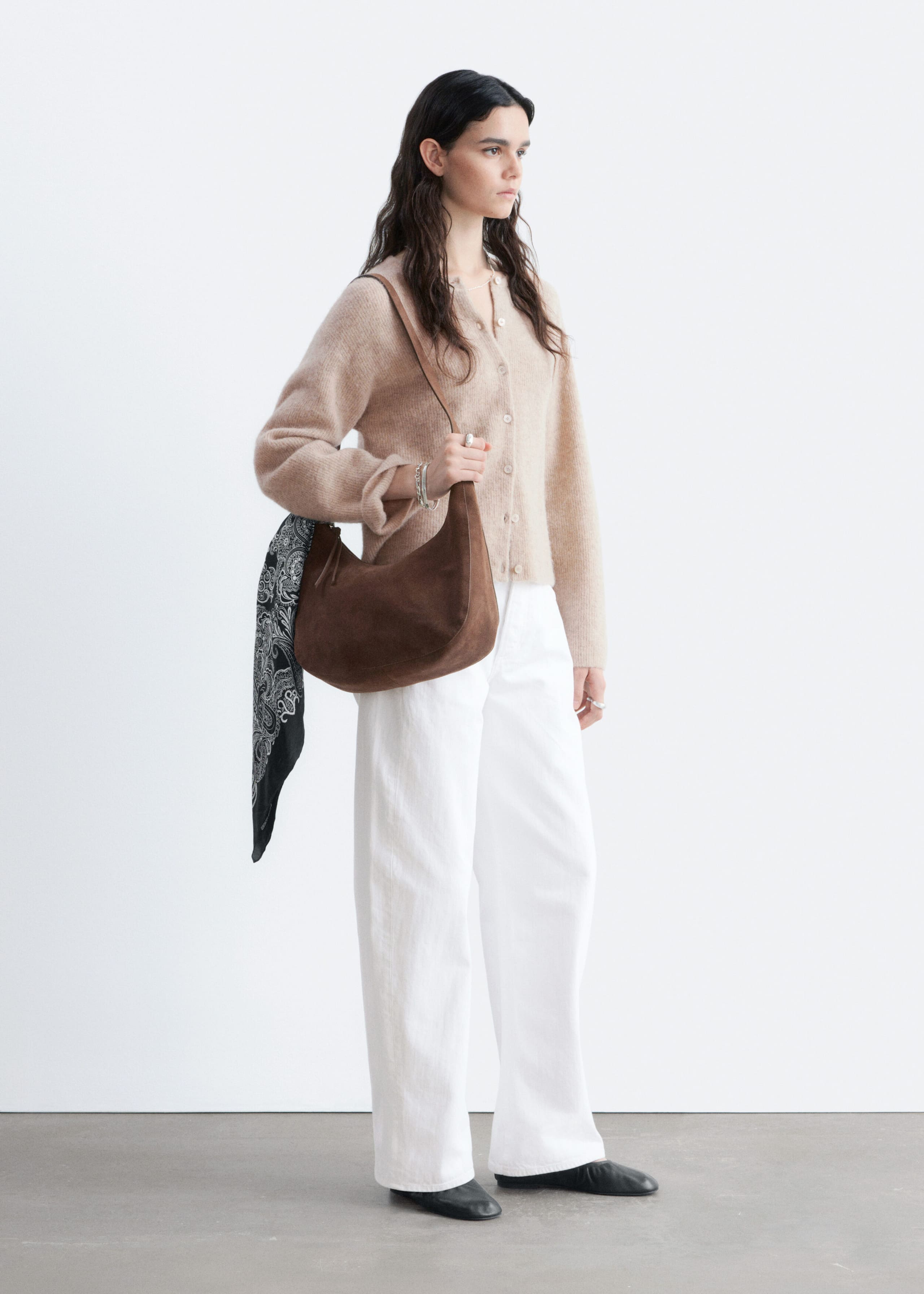 Strickjacke aus Alpaka-Mix - Beige - Lookbook