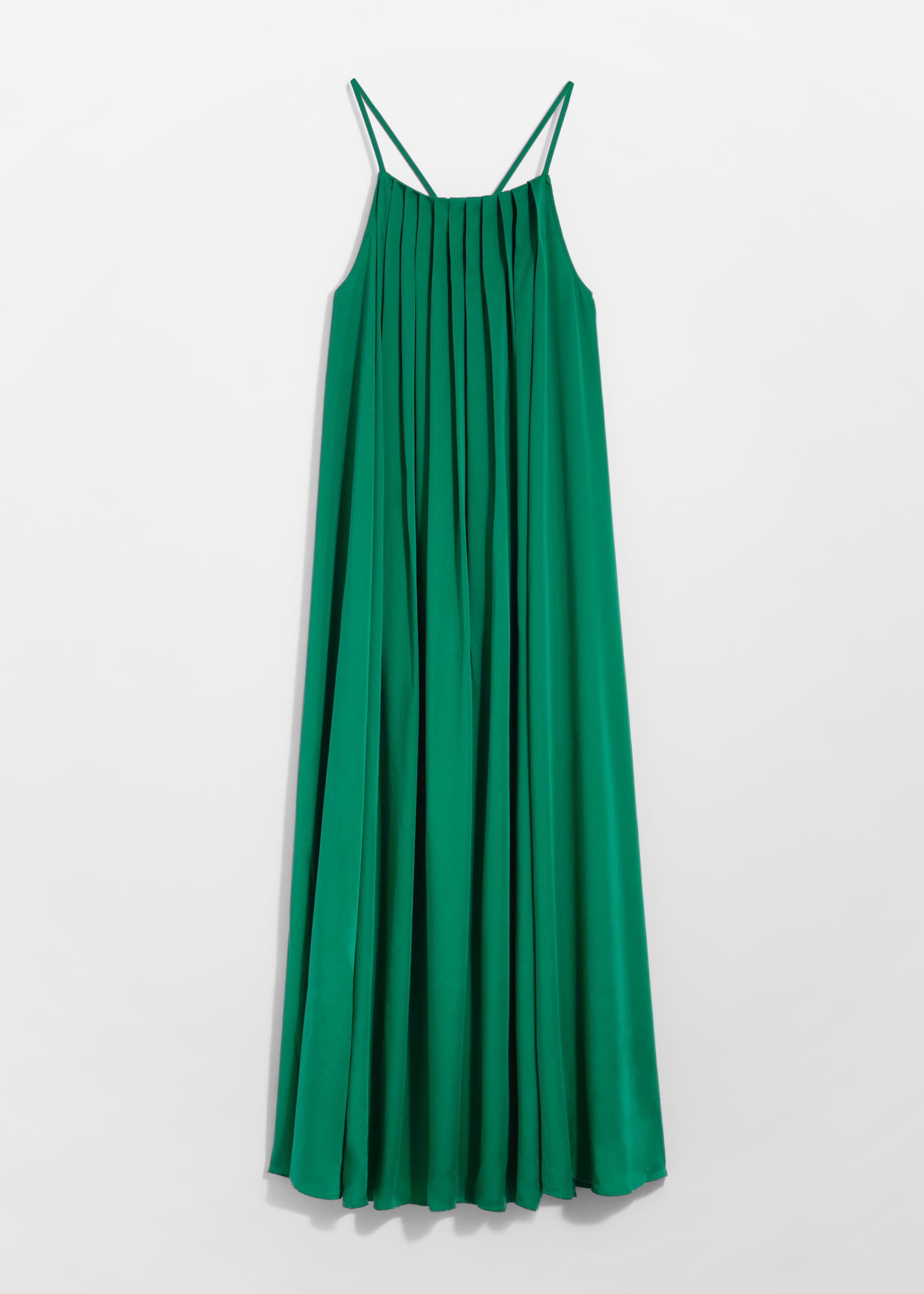 Visa större bild: Veckad maxiklänning med halterneck - Grön - DAM | H&M SE 1