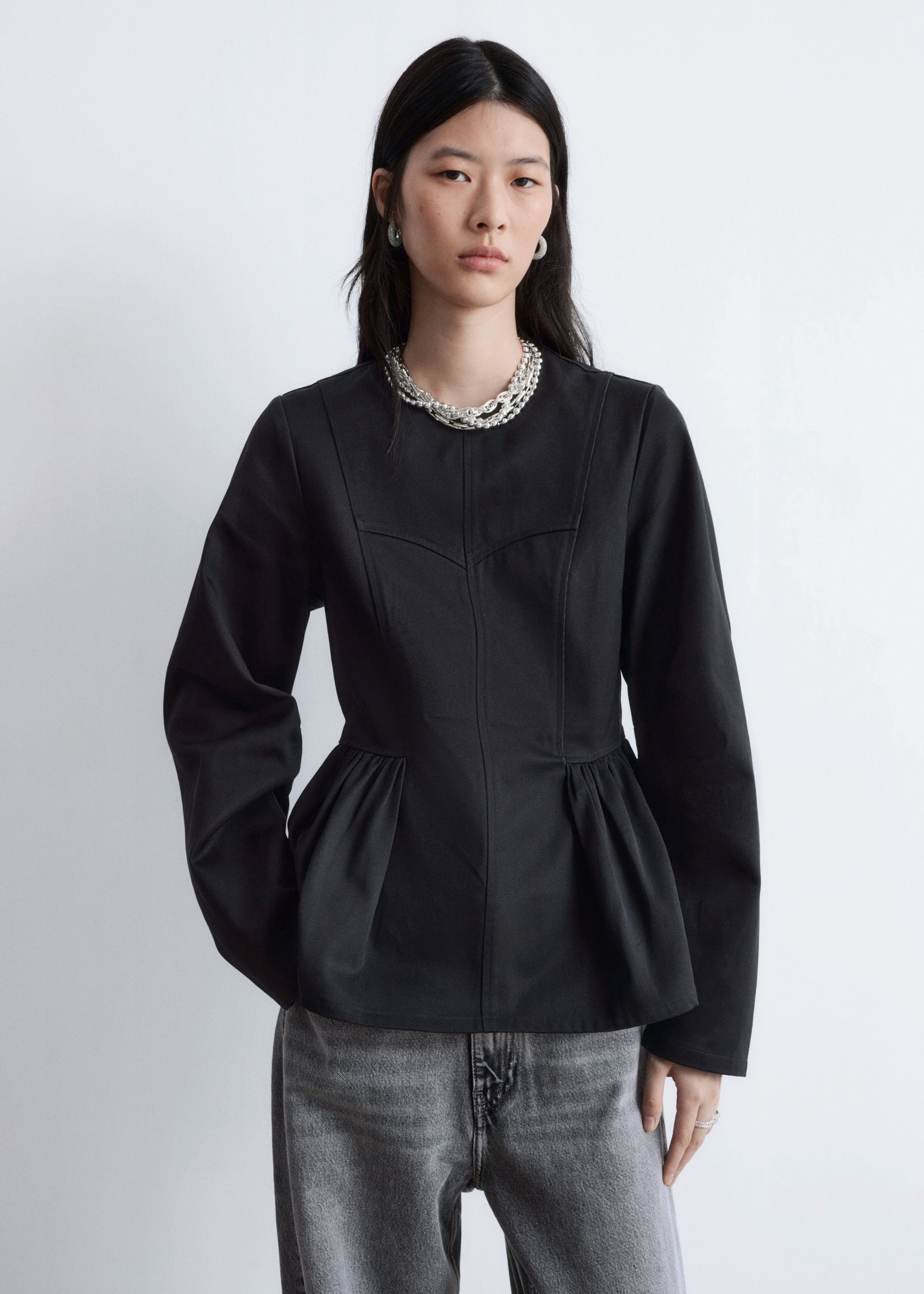 Image of Cotton Peplum Top