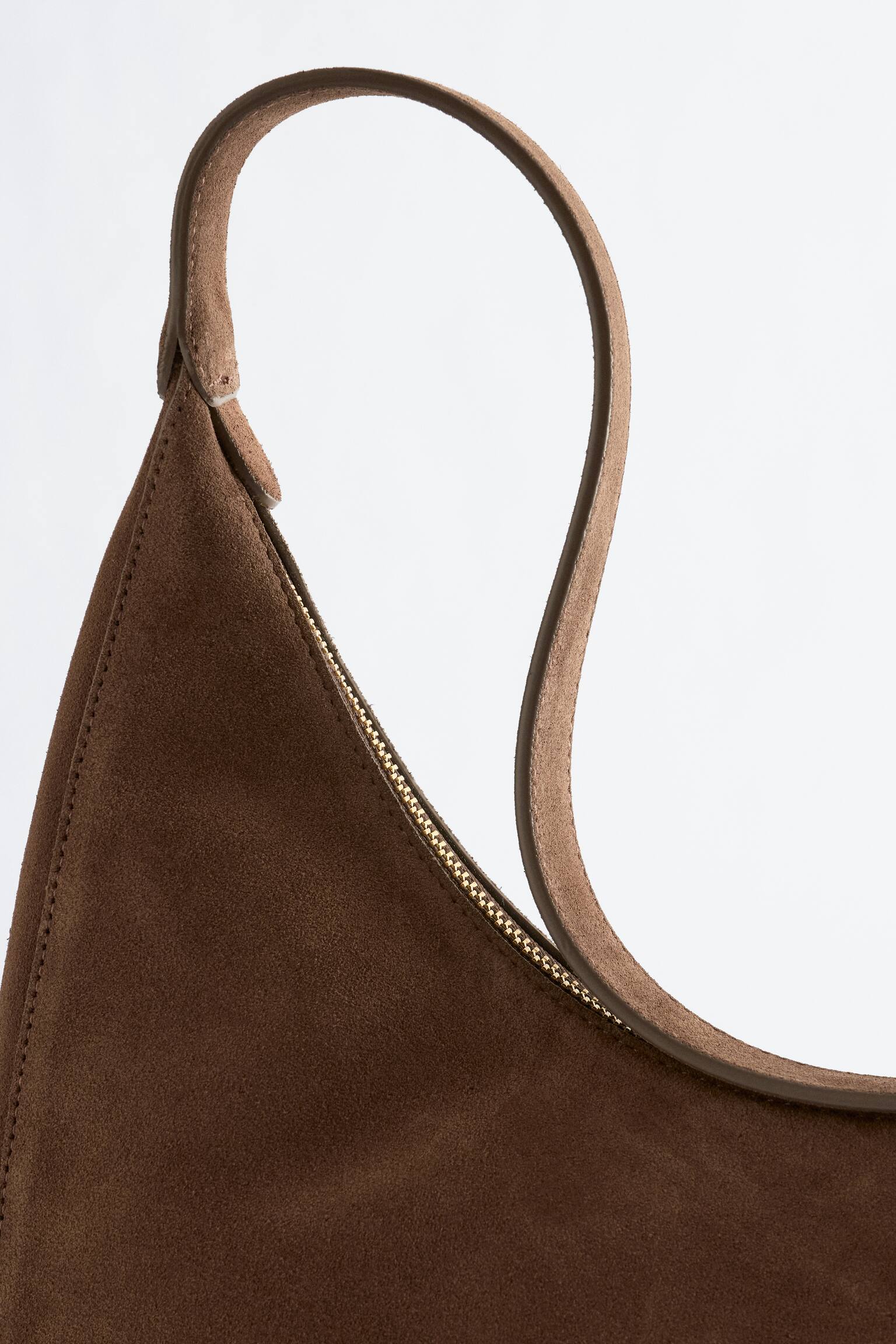 Halvemaanvormige crossbodytas-Donkerbruin - 3