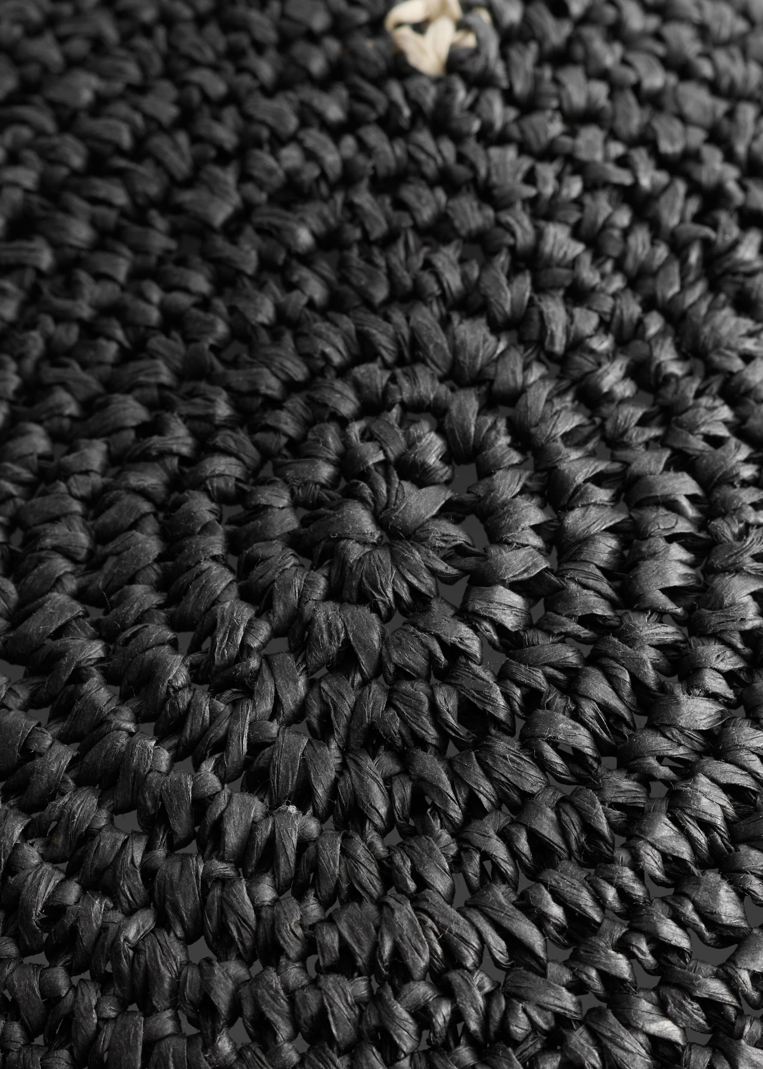 Woven Straw Bucket Hat - Black - Still Life