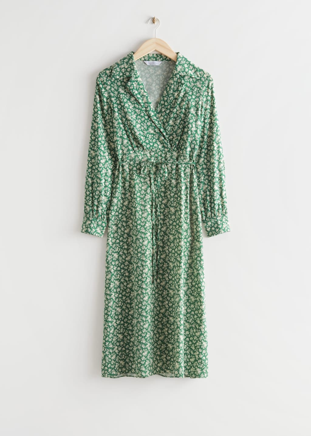 Collared Printed Midi Dress - Green Florals - Still Life