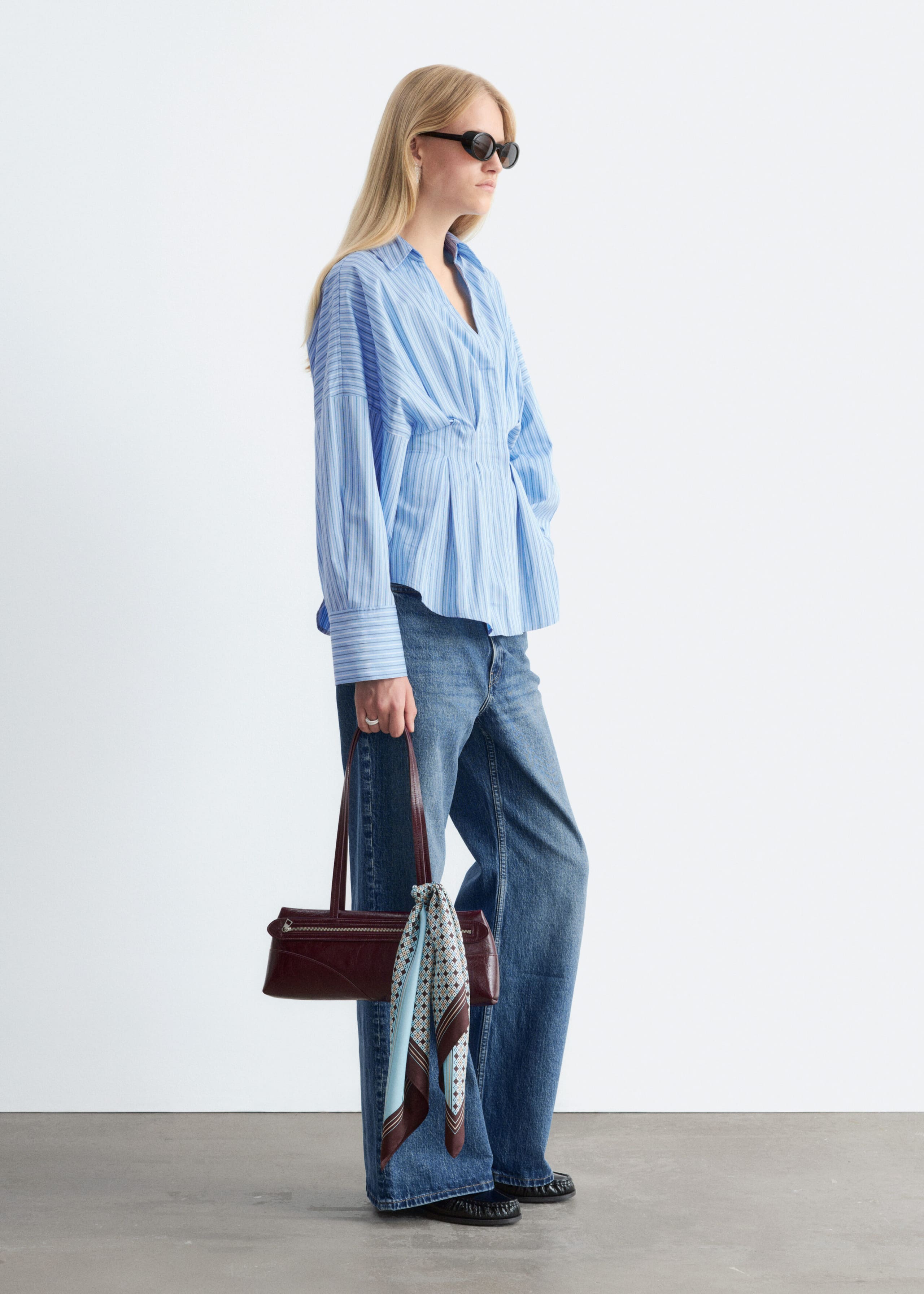 Fitted-Waist Cotton Shirt - White - Lookbook