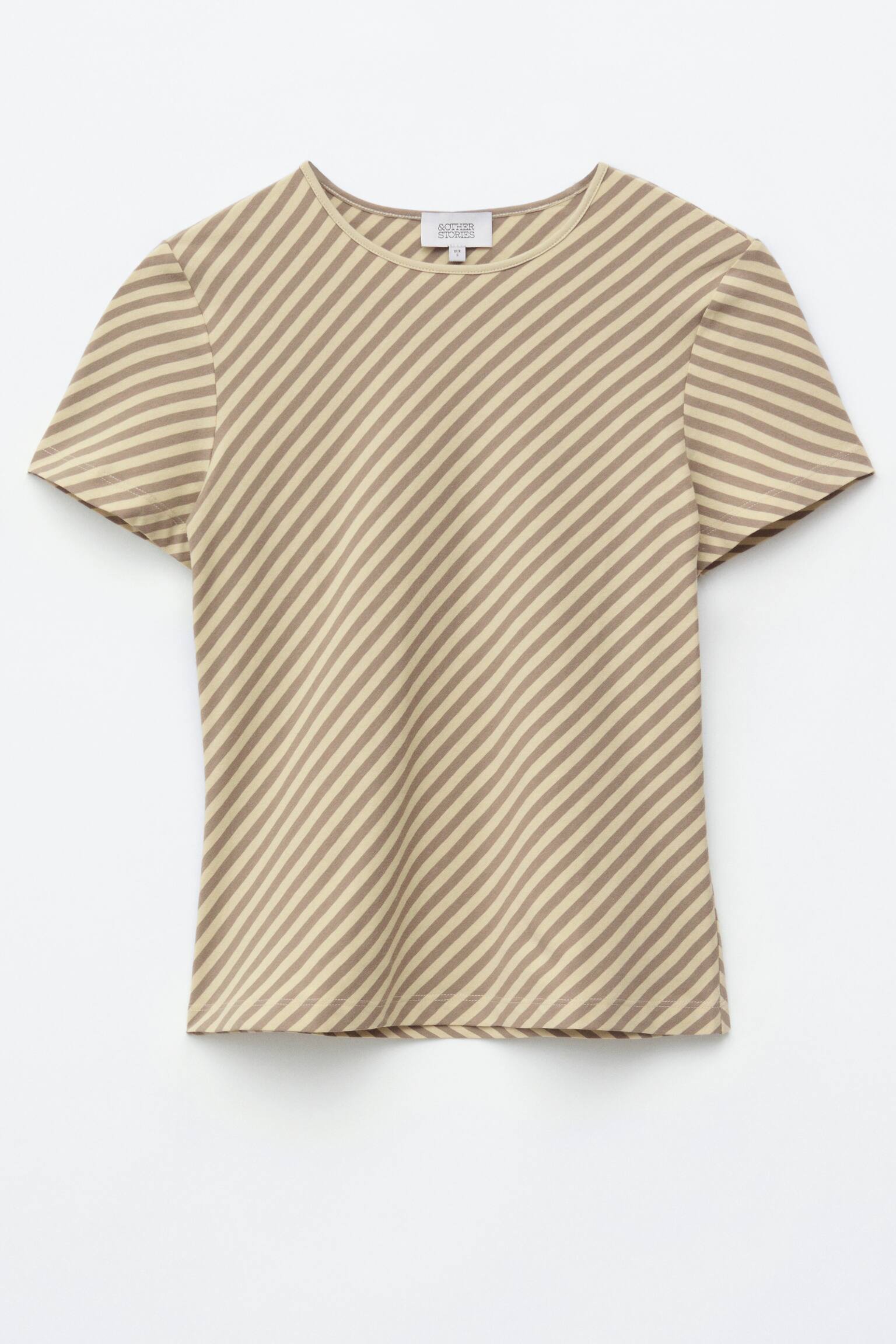 T-shirt ajusté - Beige chaud/Rayé/Violet/Rayé