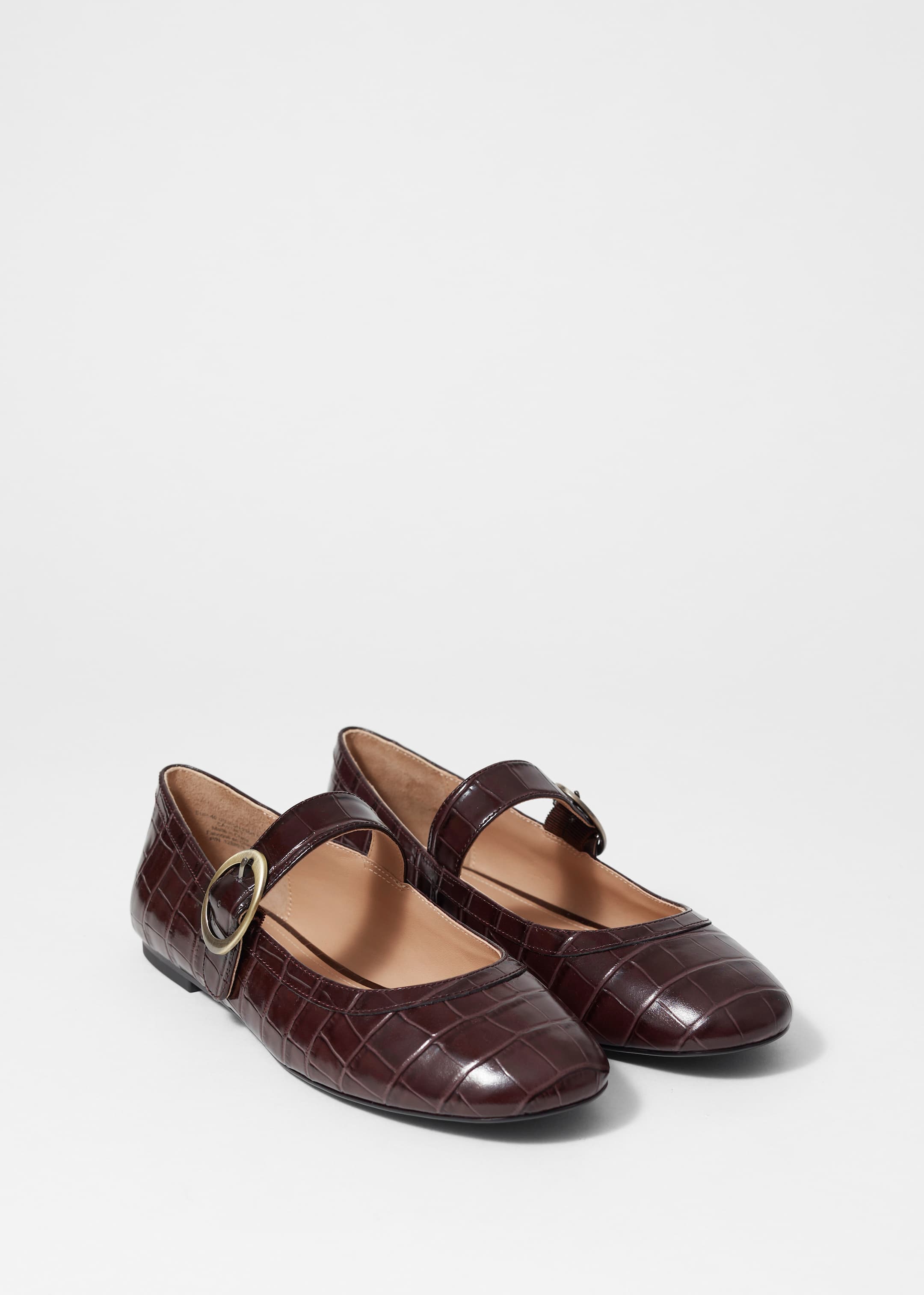 Größeres Bild ansehen: Mary-Jane-Ballerinas - Dunkelbraun/Krokodiloptik - Ladies | H&M DE 3