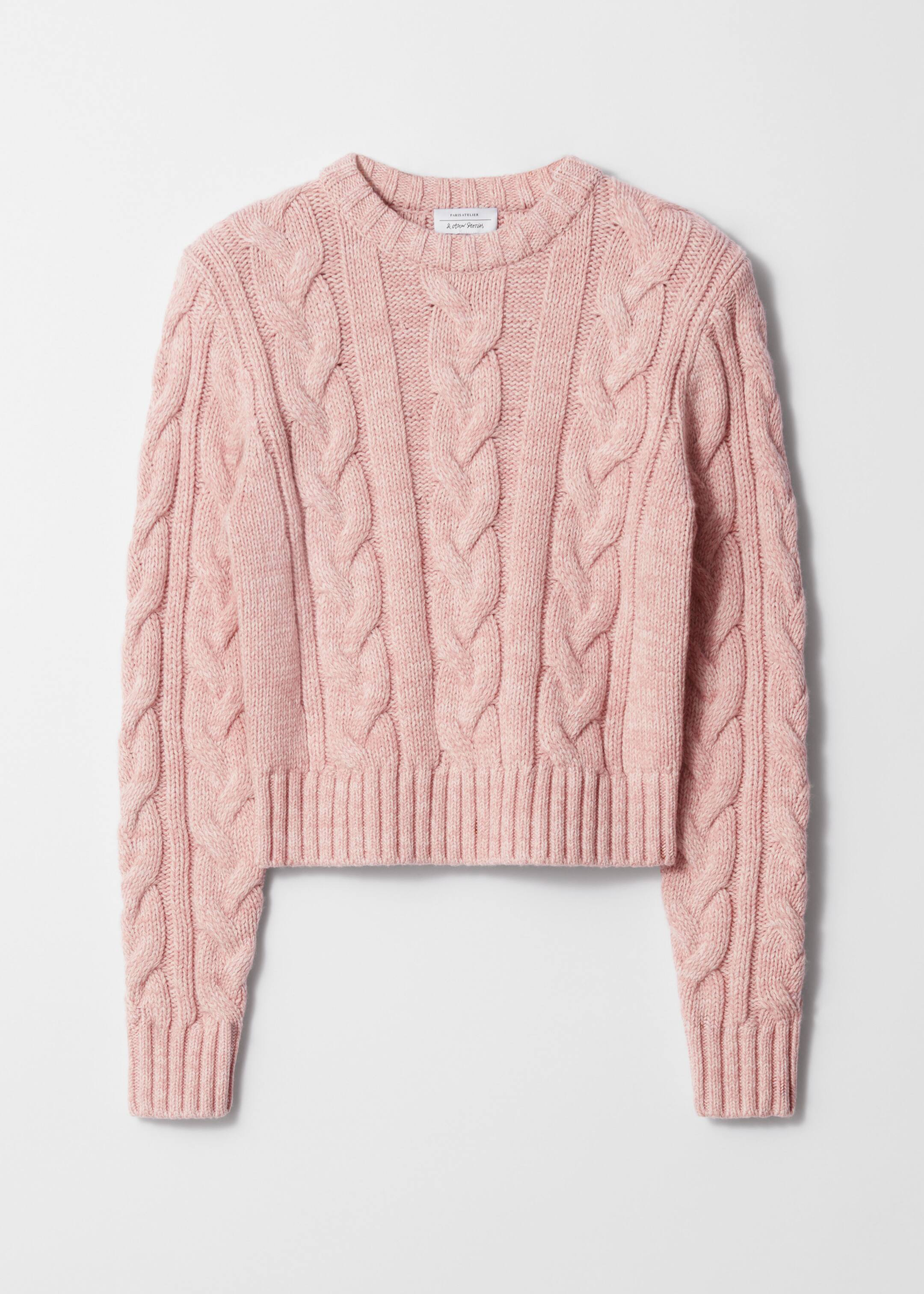 Größeres Bild ansehen: Pullover mit Zopfstrickmuster - Rosa - Ladies | H&M DE 1