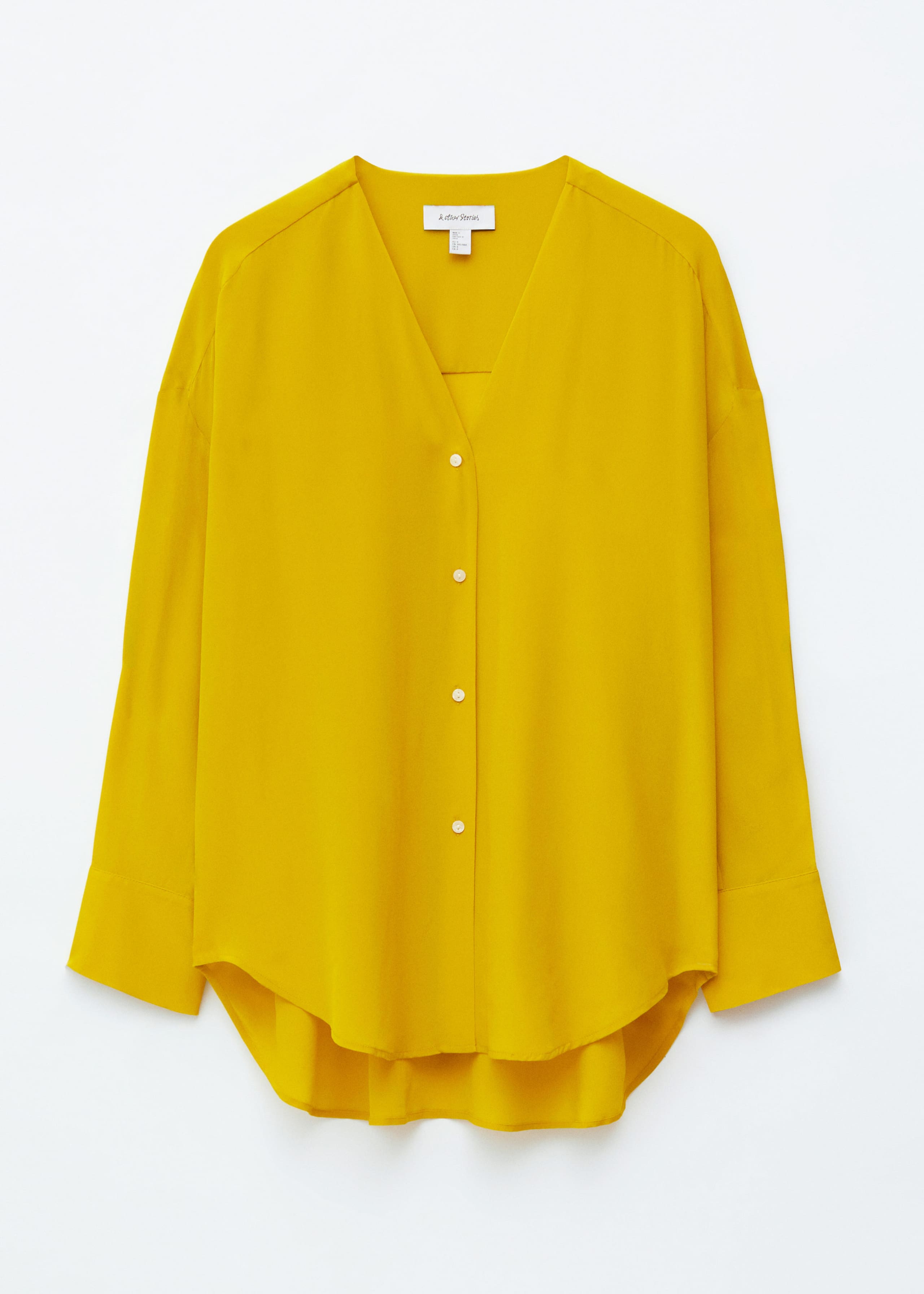 Image of Oversized-Seidenbluse mit V-Ausschnitt