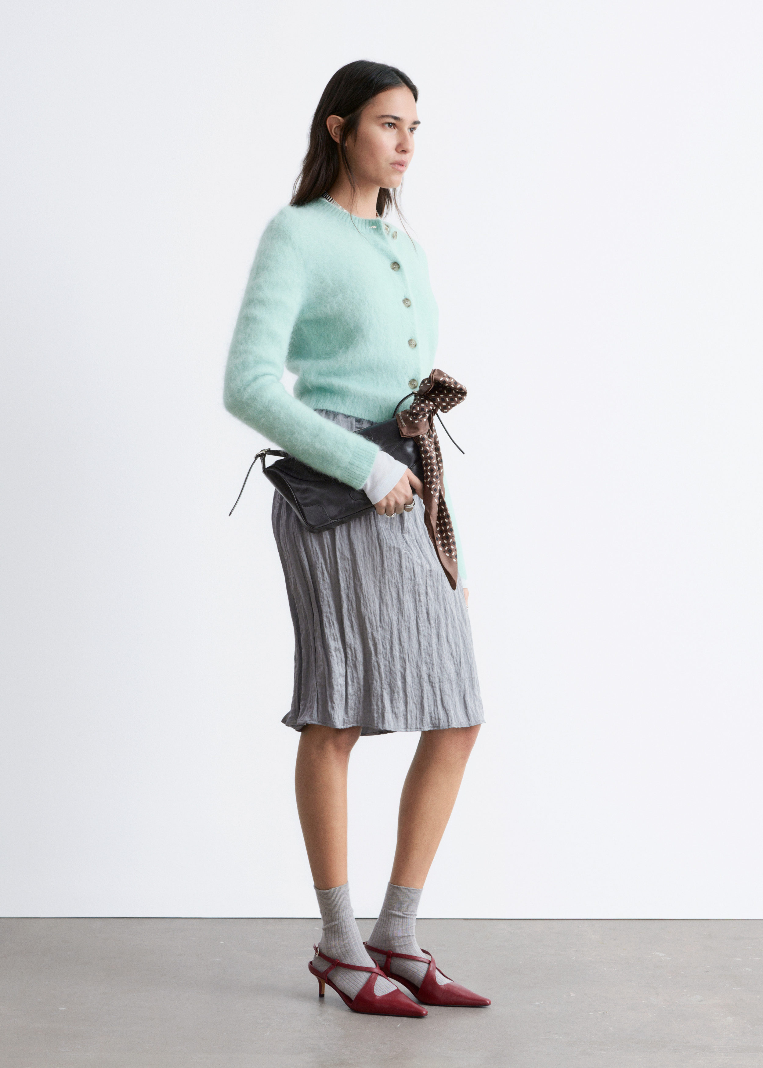 Mohair-Blend Brushed Cardigan - Light Turquoise - & Other Stories US