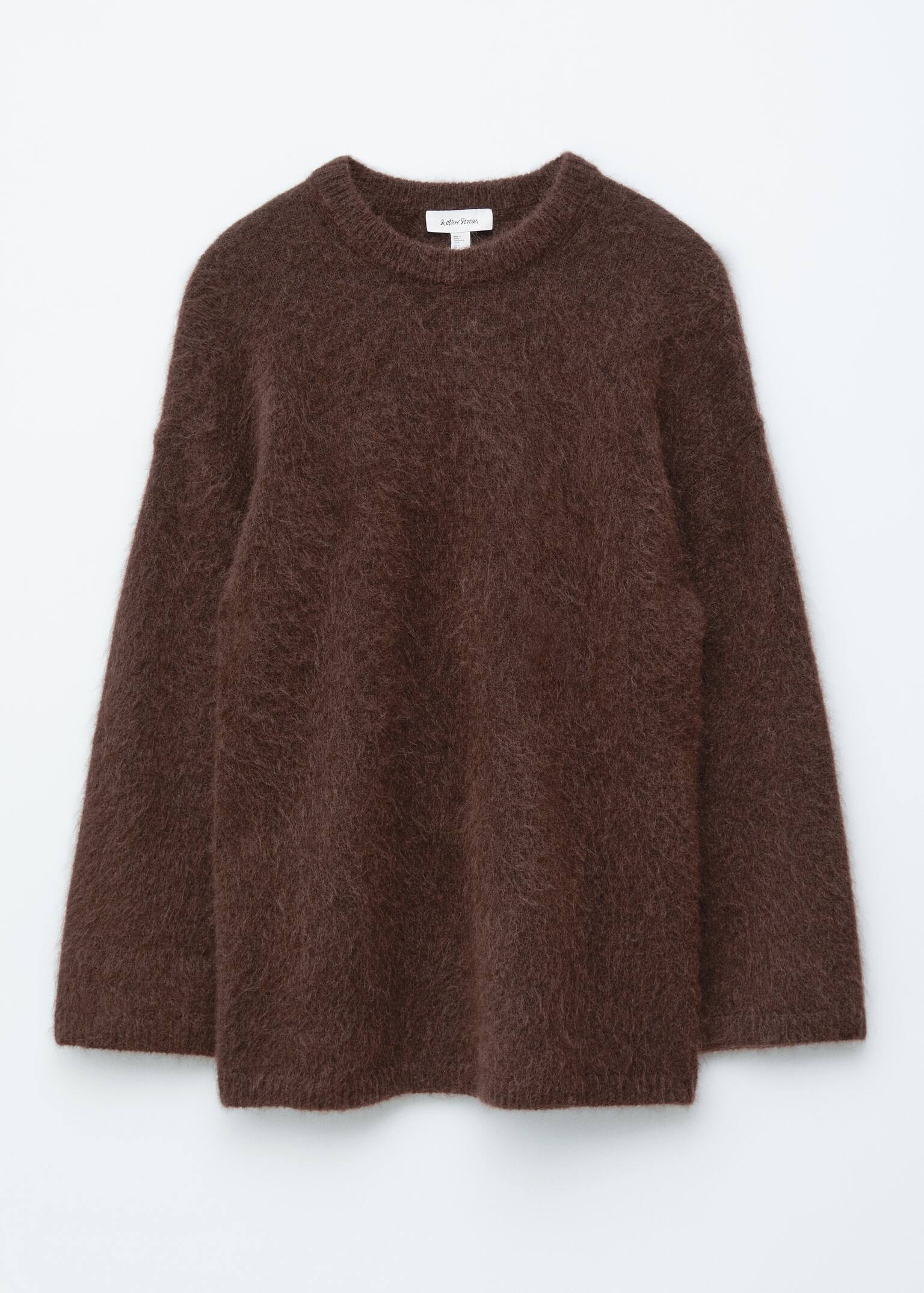 Oversized Mohair-Blend Sweater - Dark Brown - 2