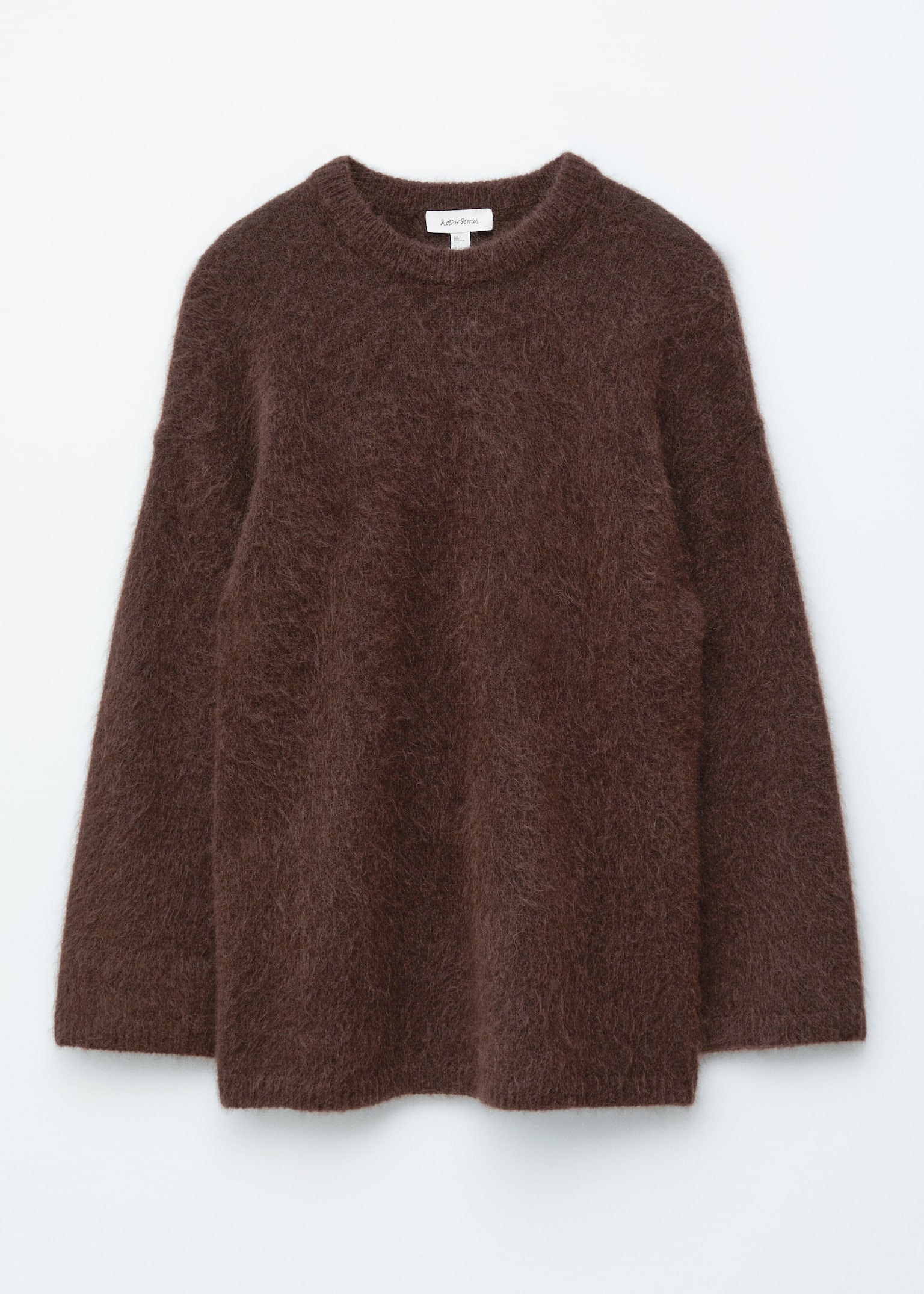 Pulover supradimensionat din amestec de mohair - Maro închis/Lilac