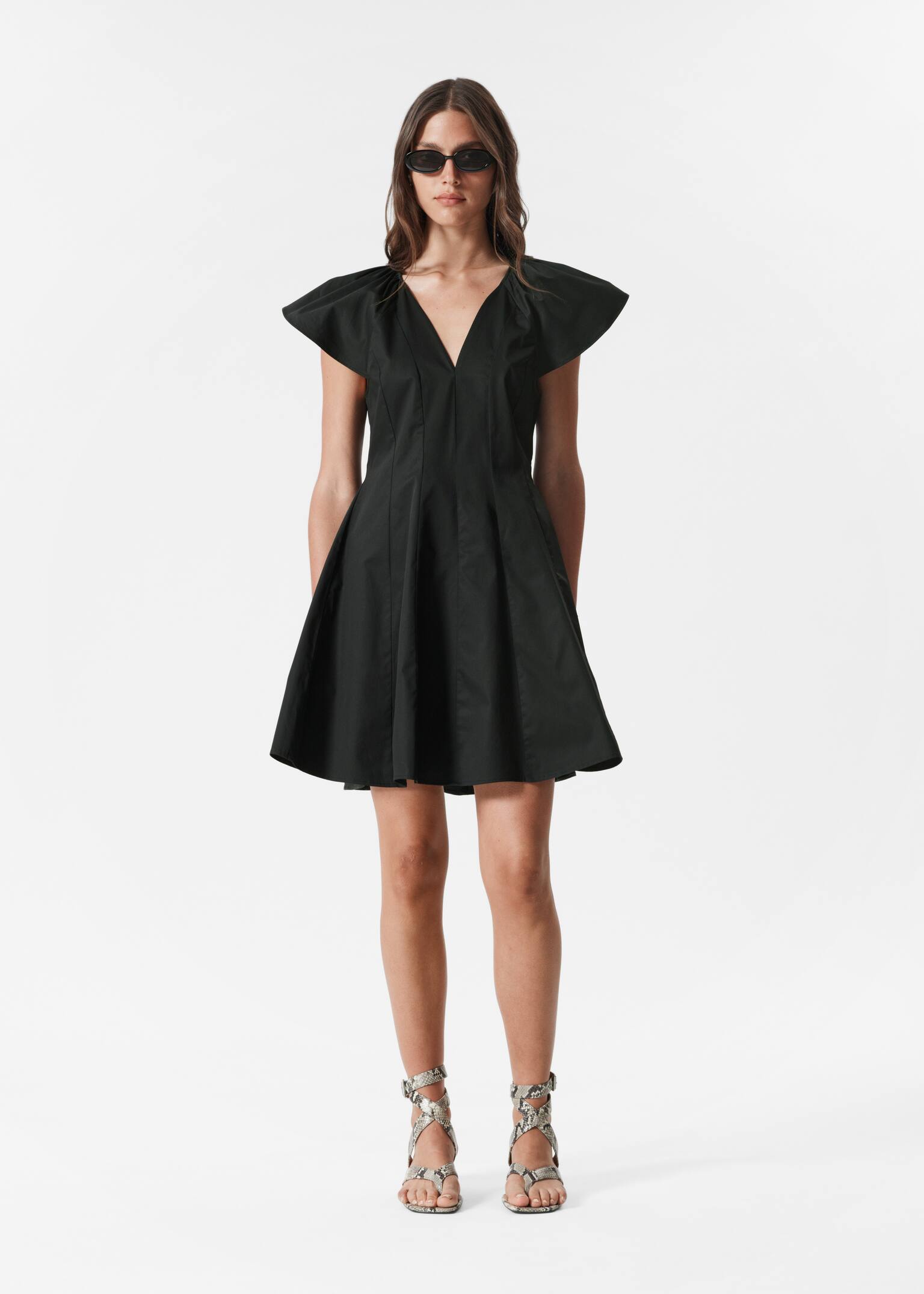 Robe courte évasée - Noir/Rose