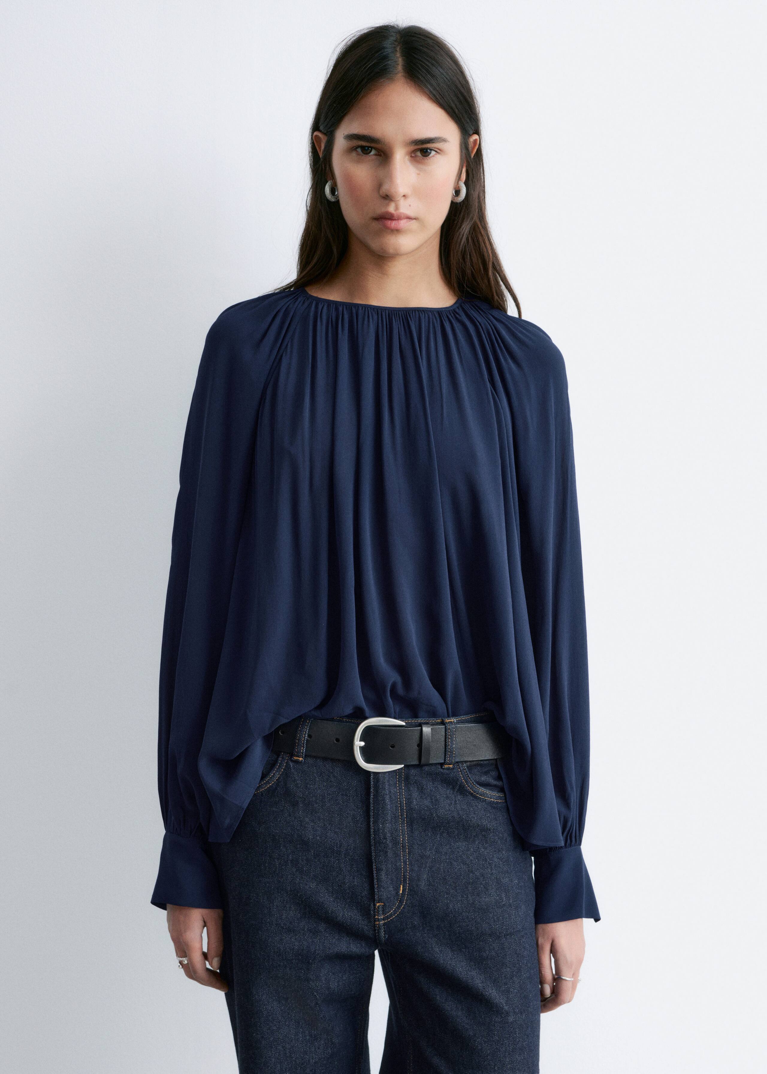 Image of Balloon-Sleeve Blouse