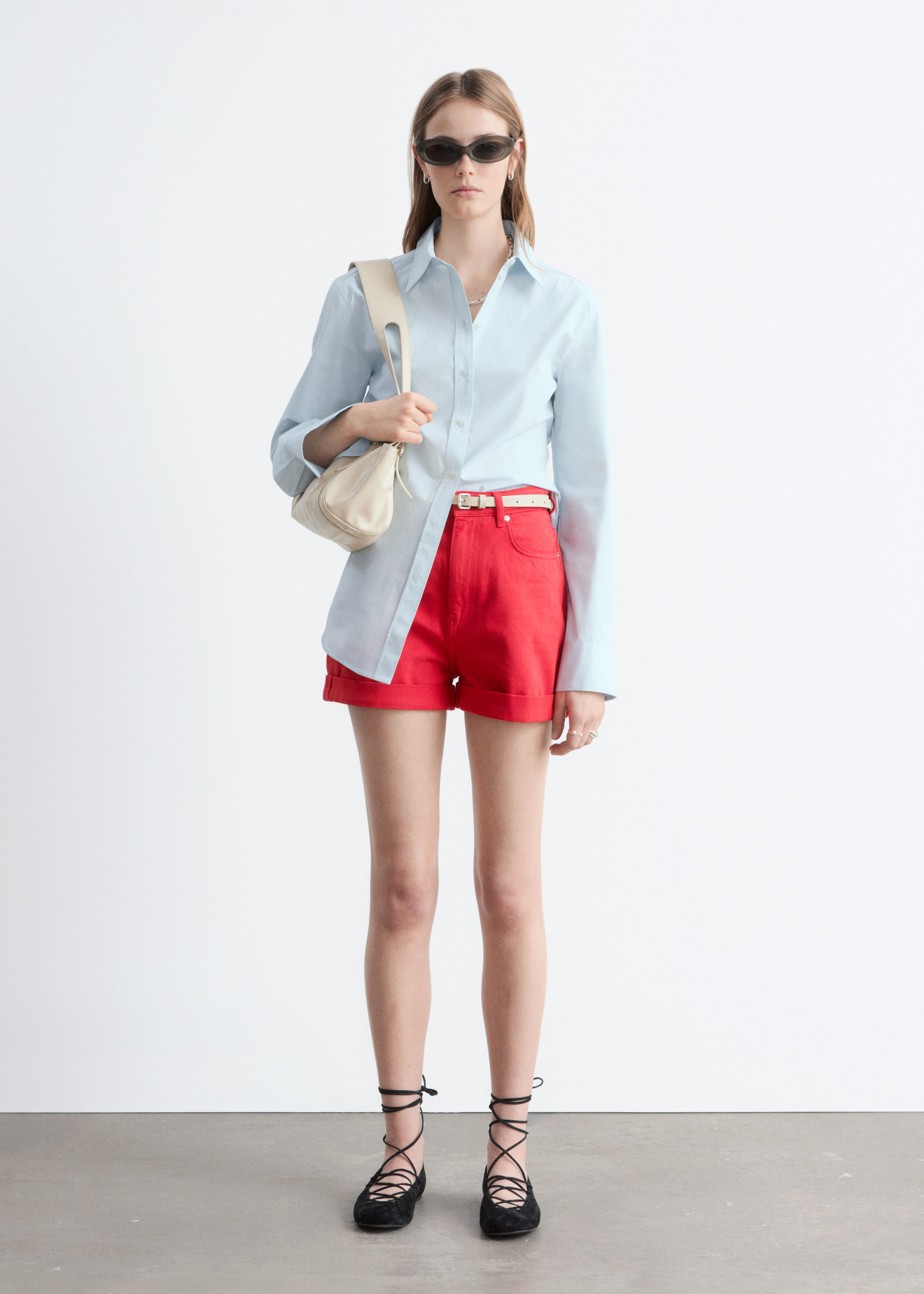 High-Waist Denim Shorts
