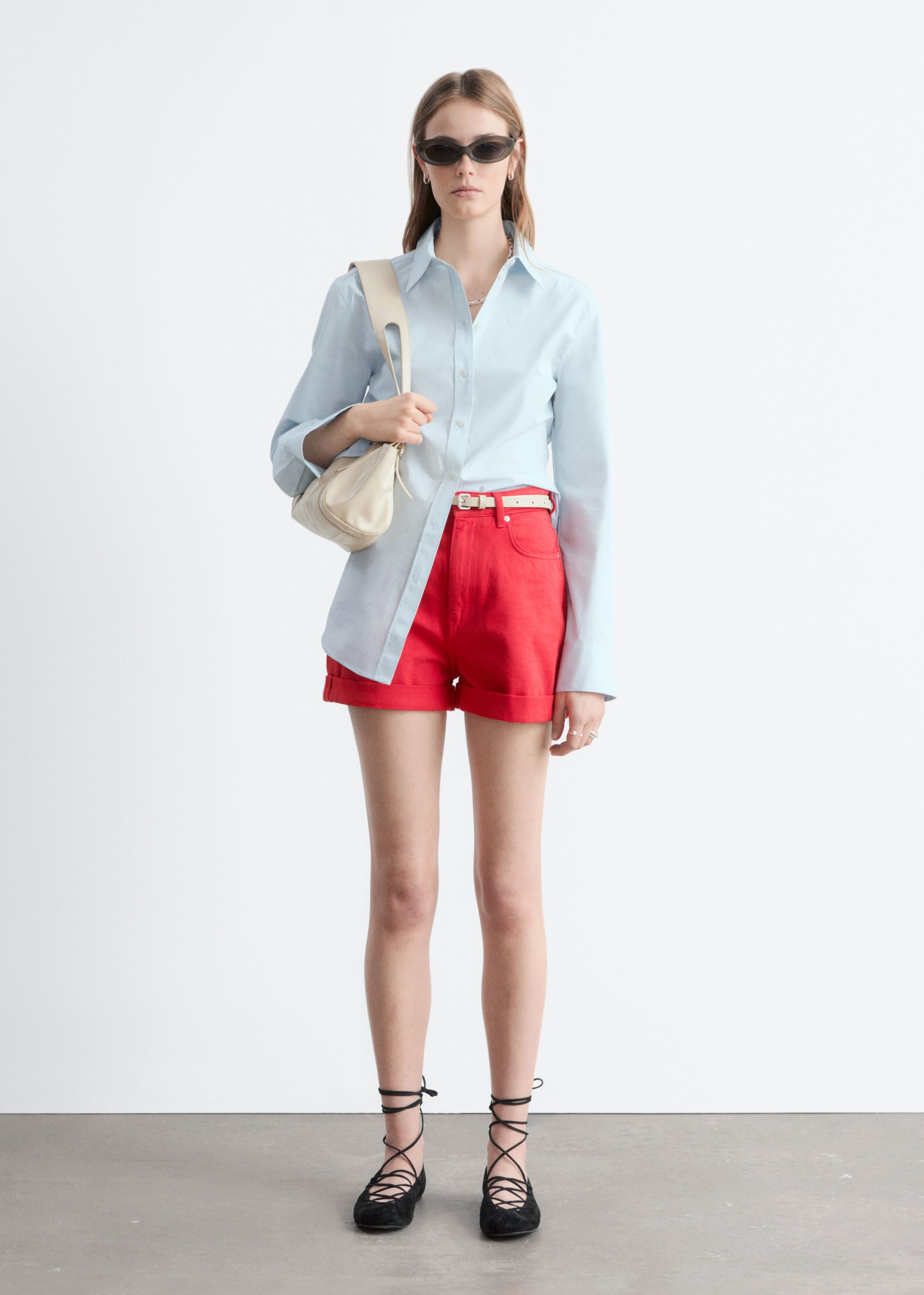 Image of Denimshorts med hög midja