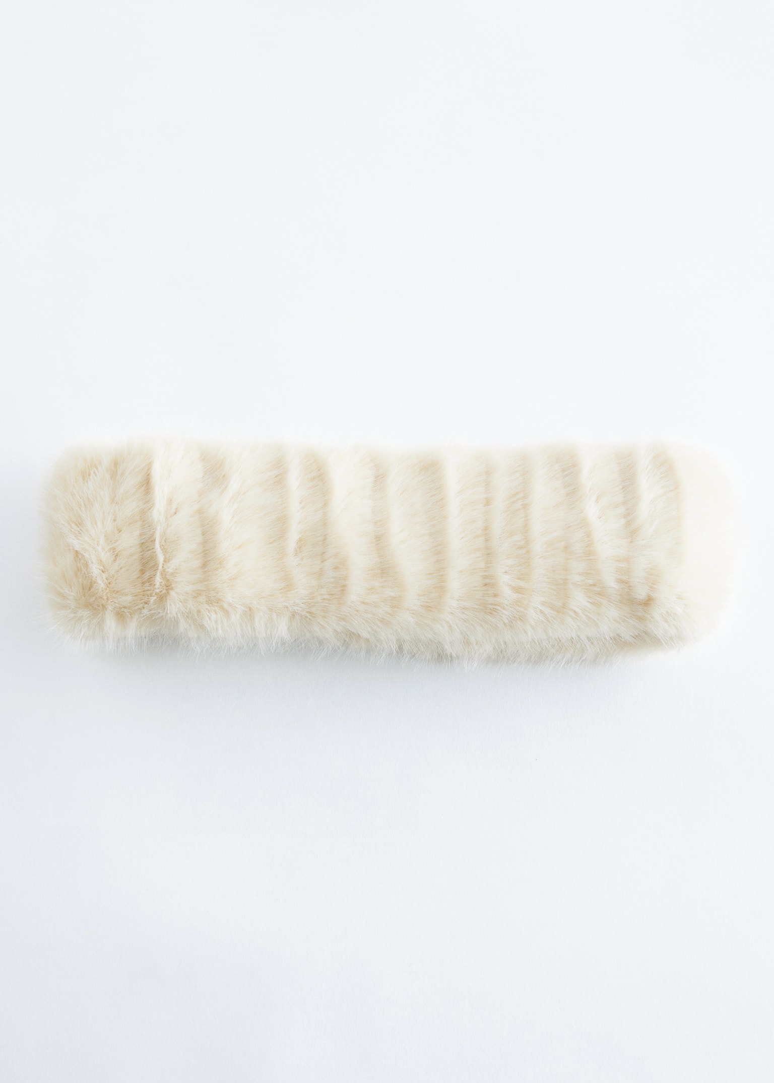 Faux Fur Headband - Cream/Brown