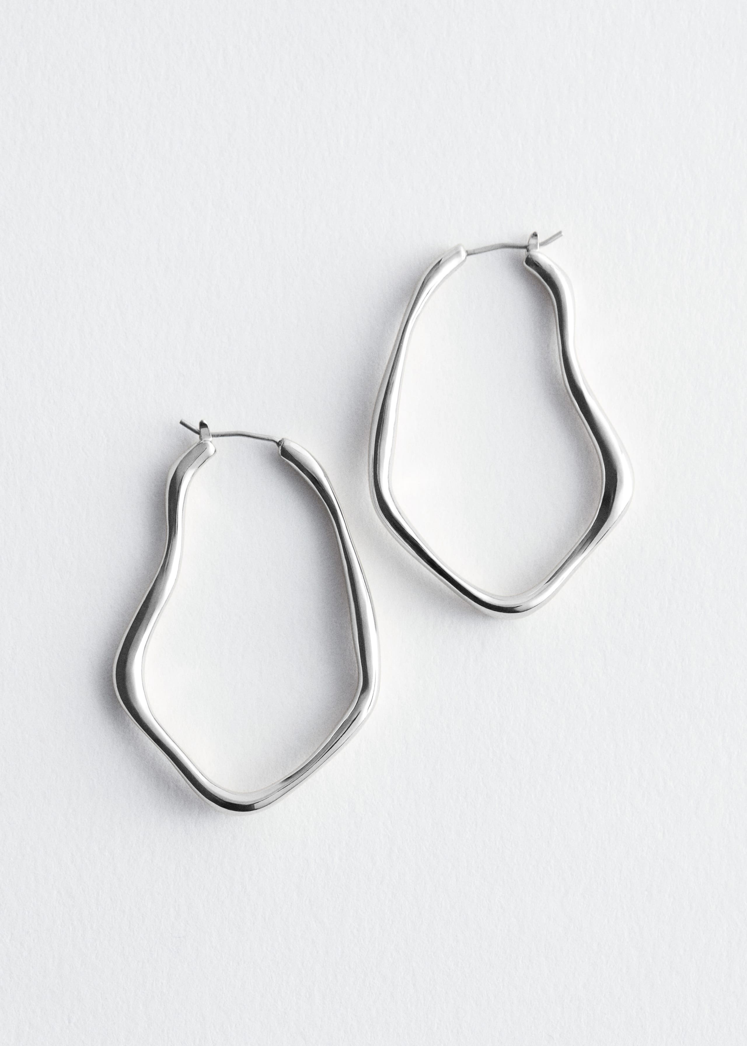 Asymmetric Hoop Earrings - Silver - Still Life