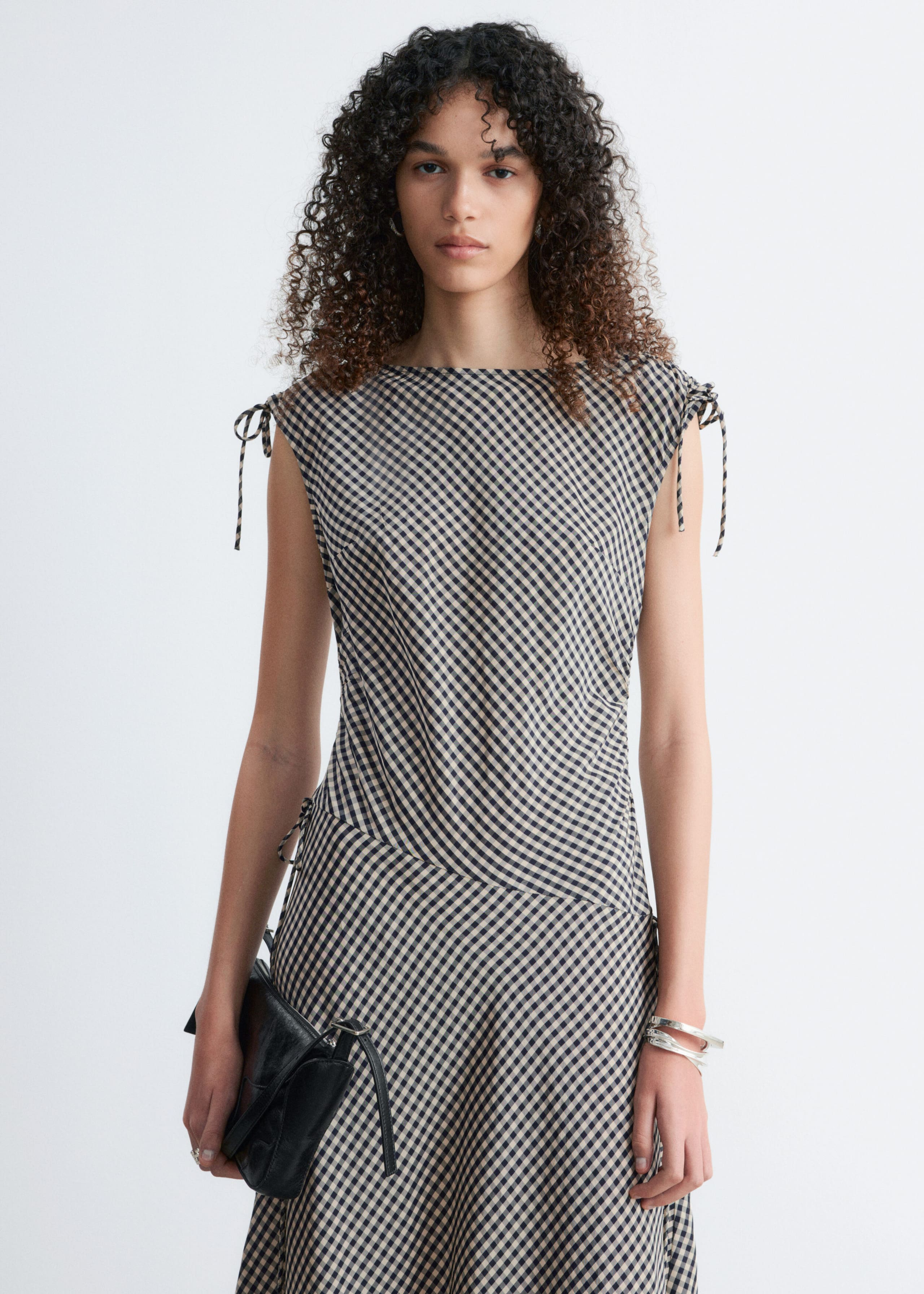 Image of Asymmetric Draped Midi Dress