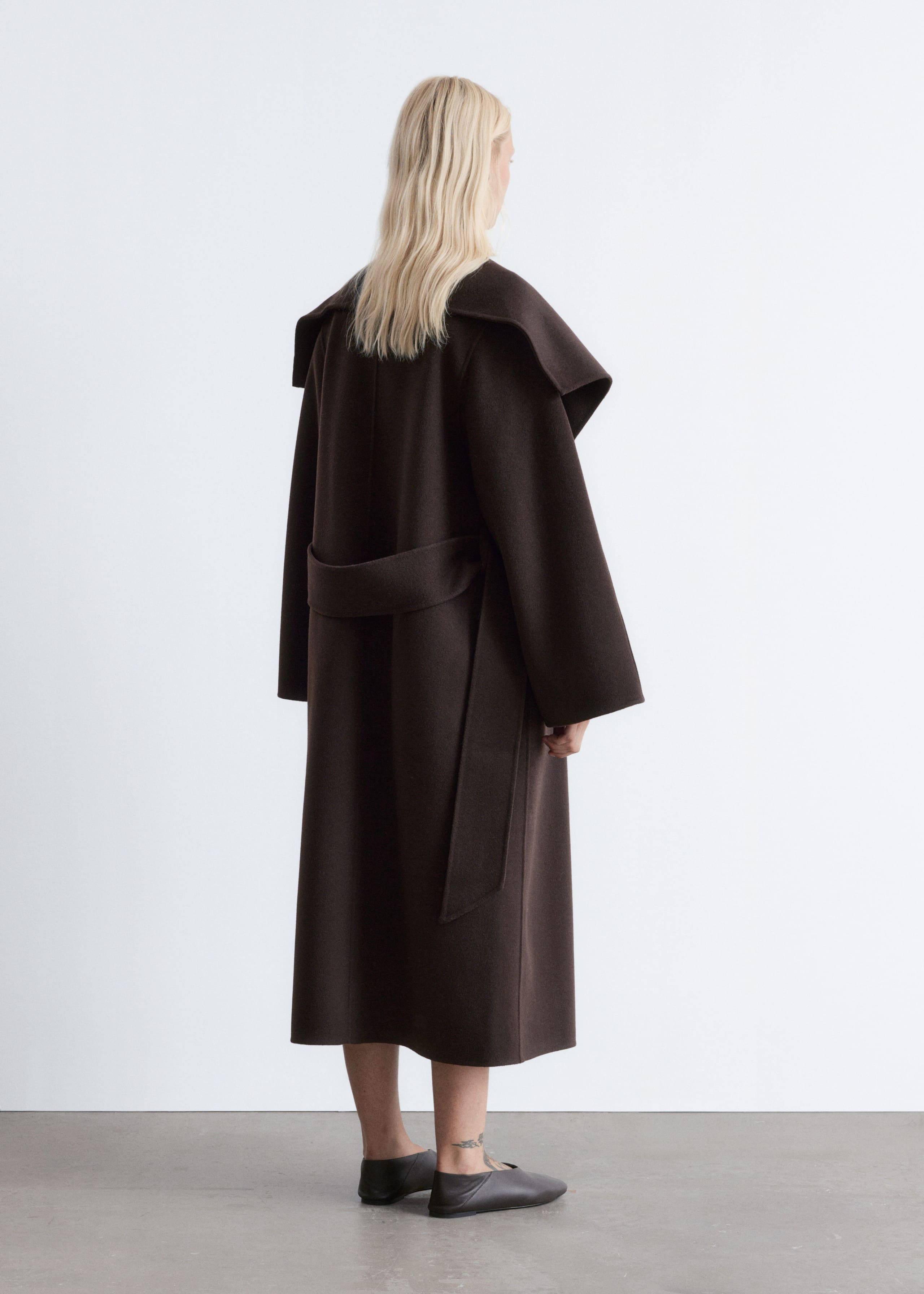 Image of Shawl-Collar Wool Maxi Coat