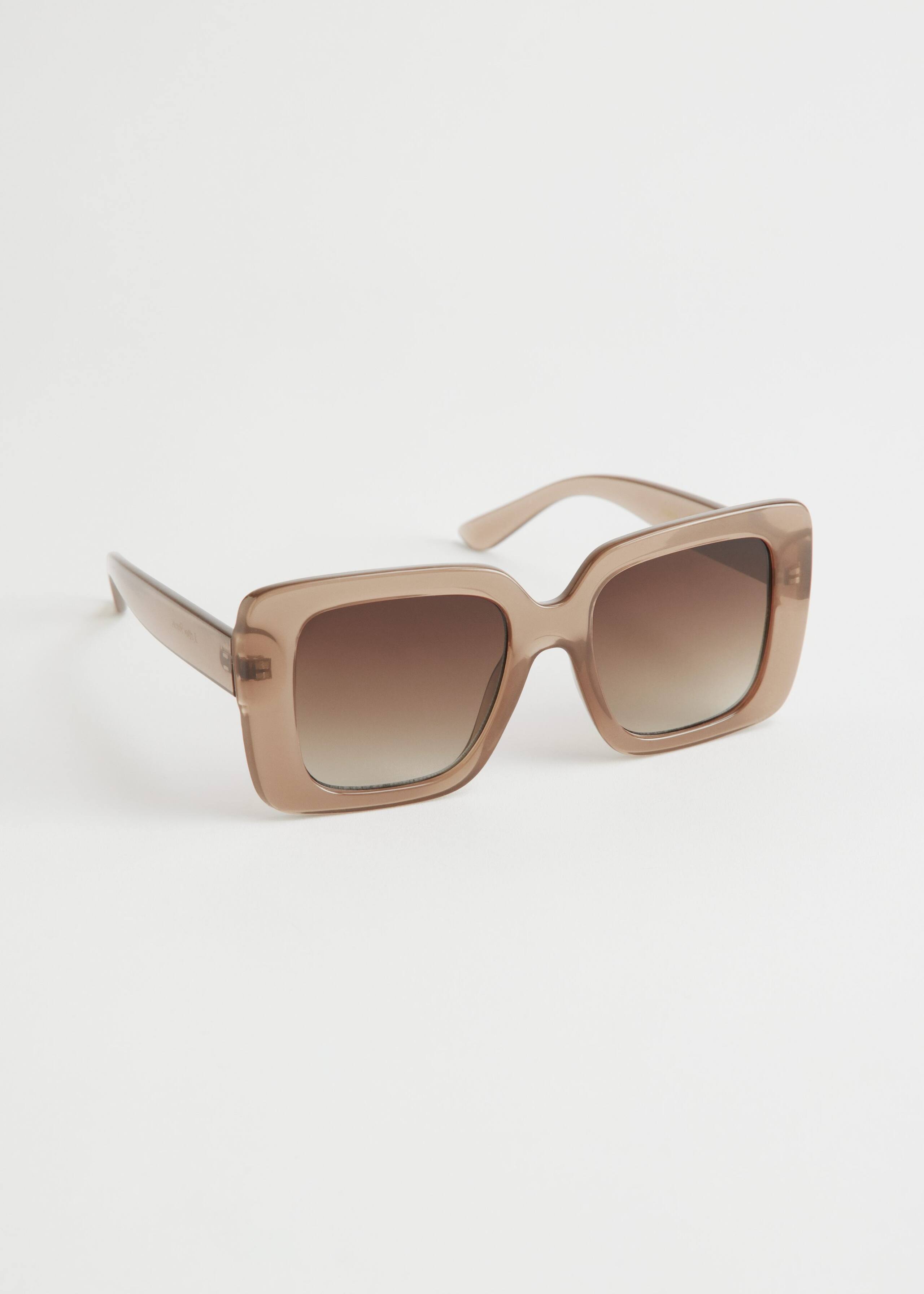 Squared Frame Oversized Sunglasses - Beige - Natura morta