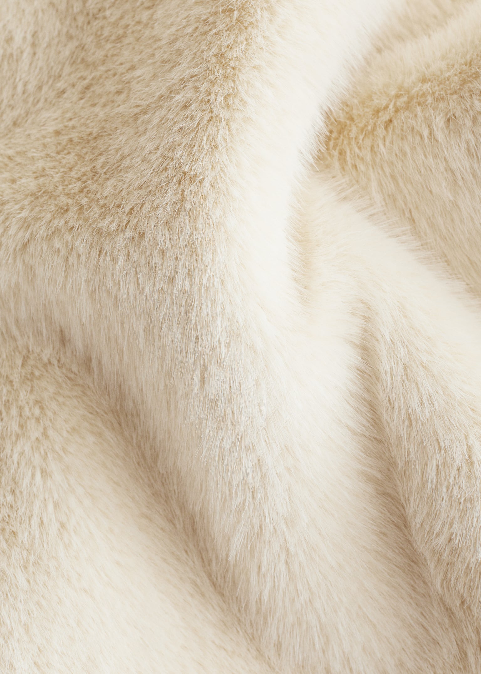 Faux Fur Bib Collar - Cream/Dark Brown - 3