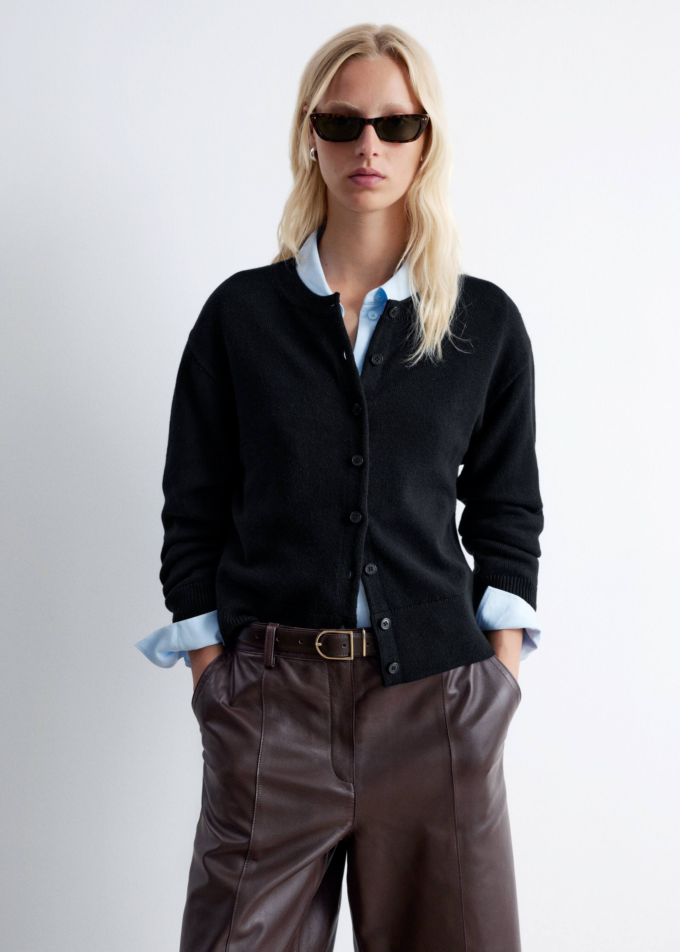 Größeres Bild ansehen: Strickjacke aus Wollmix - Schwarz - Ladies | H&M DE 1