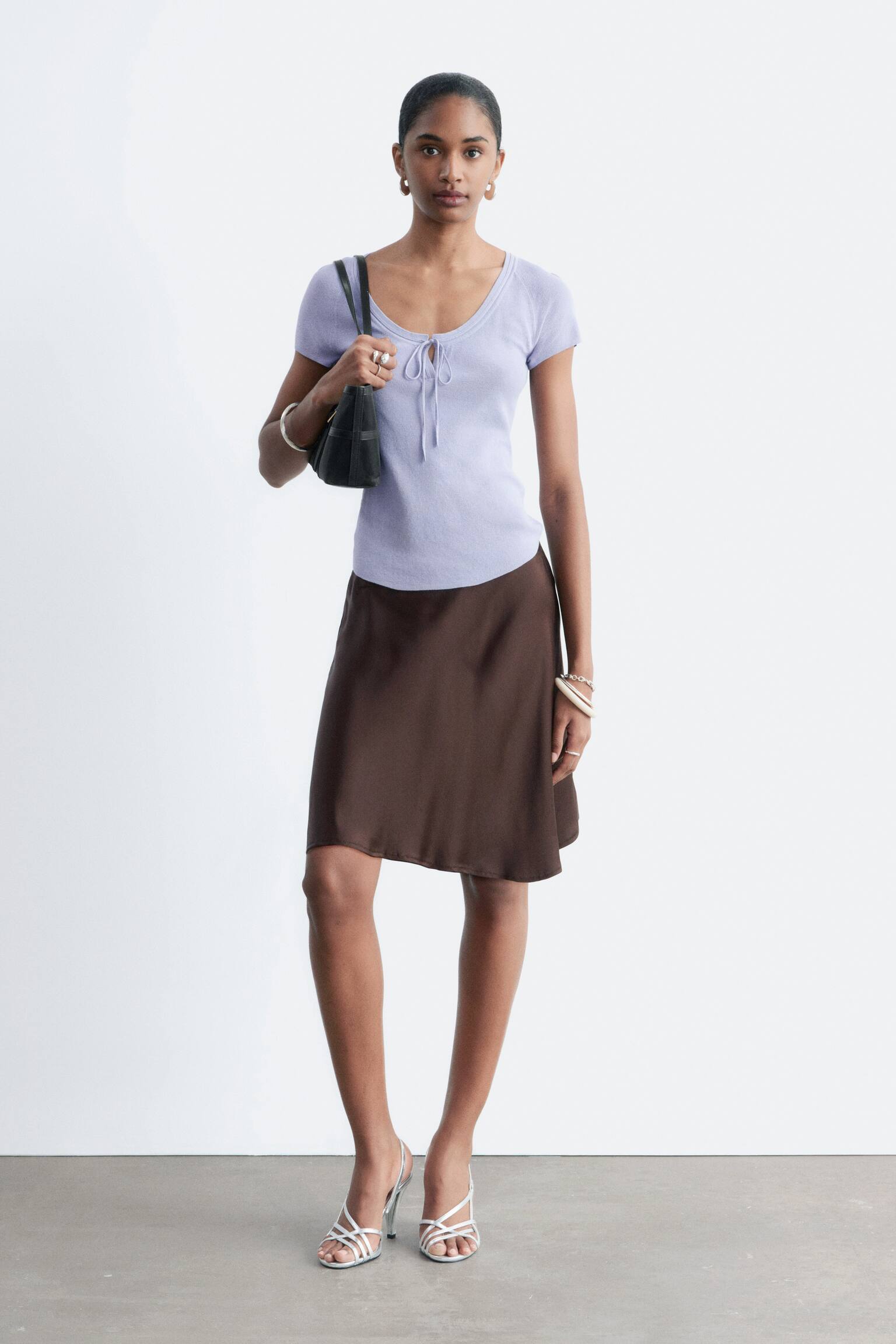 Camisola com atilhos à frente - Roxo/Preto - 5