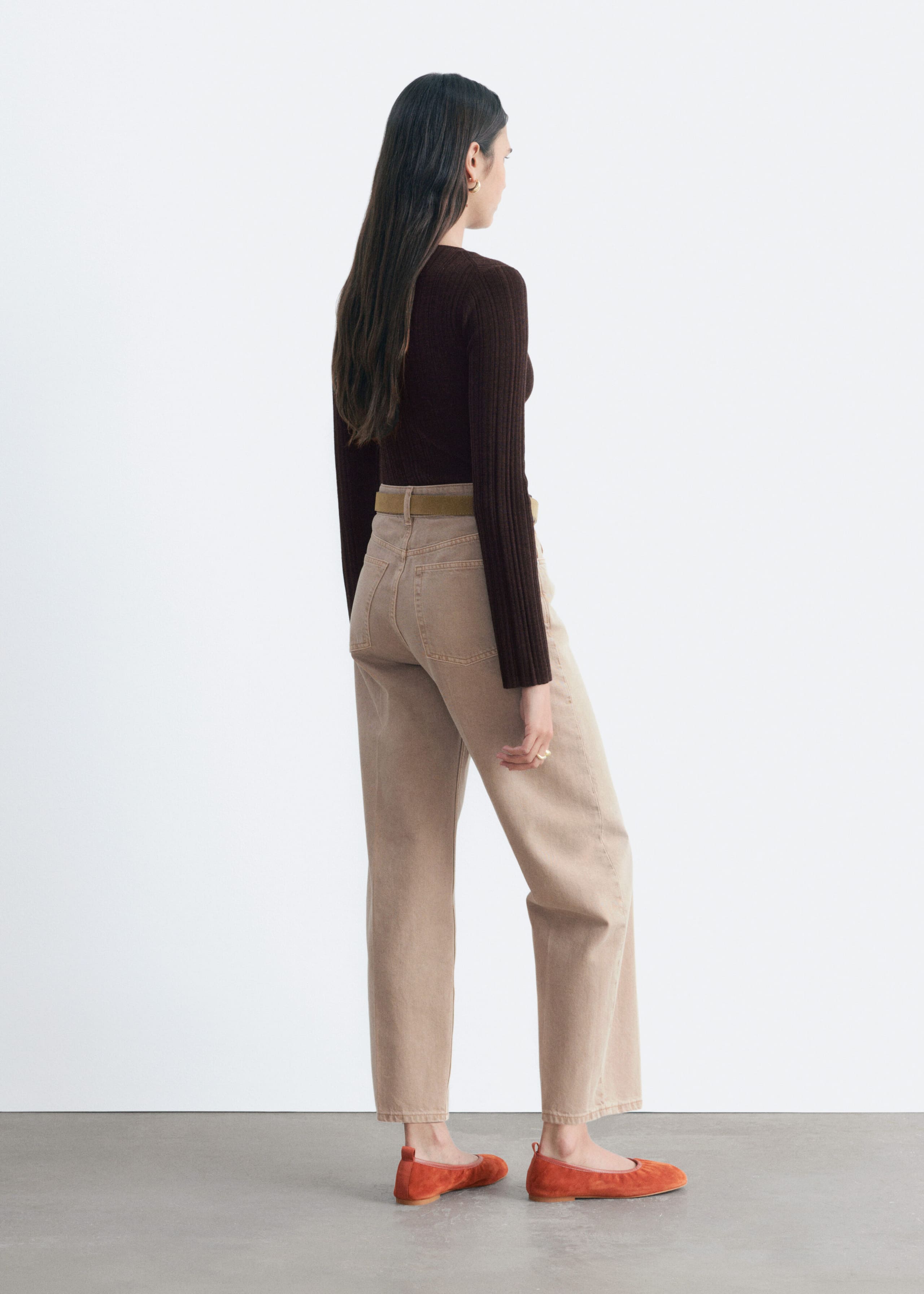 Rib-Knit Wool Boatneck Top - Bright Pink - Lookbook