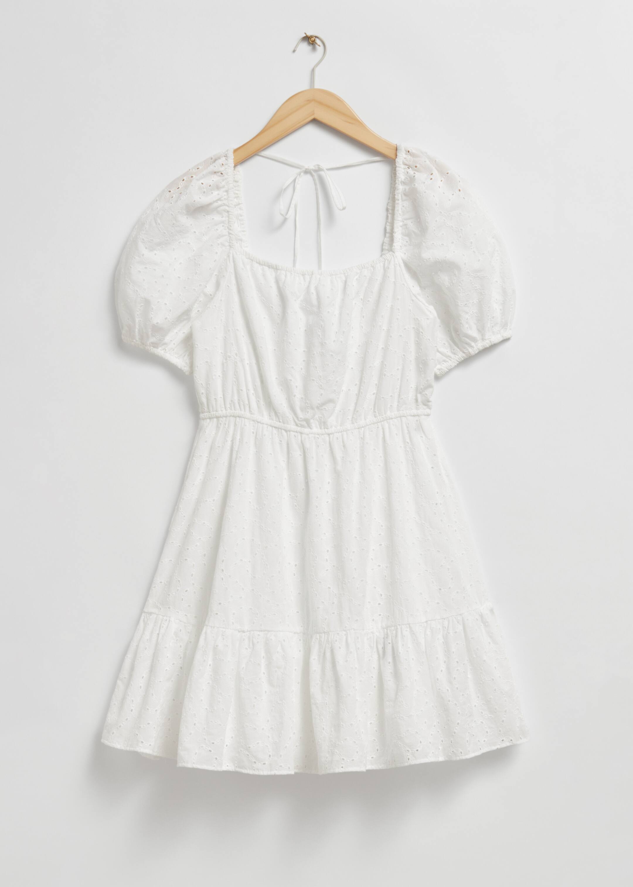 Ingrandisci l'immagine: Voluminous Broderie Anglaise Mini Dress - White - DONNA | H&M CH 1