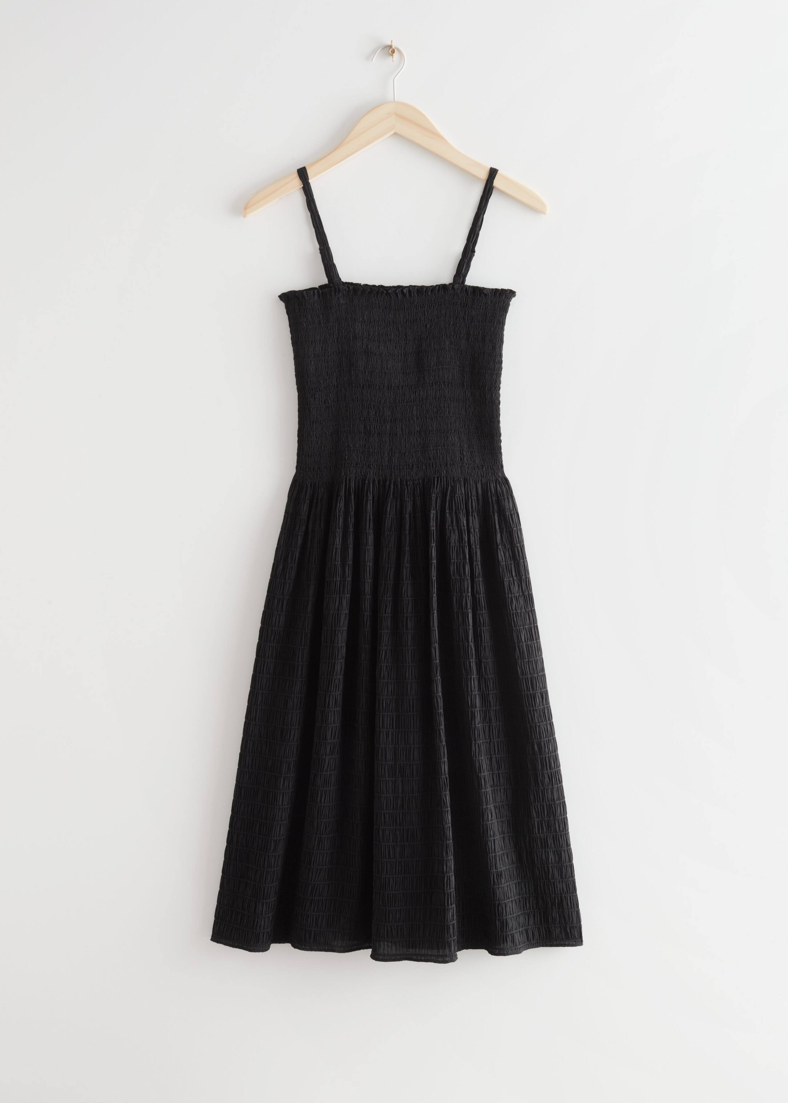 Smocked Midi Dress - Light Blue - Bodegón