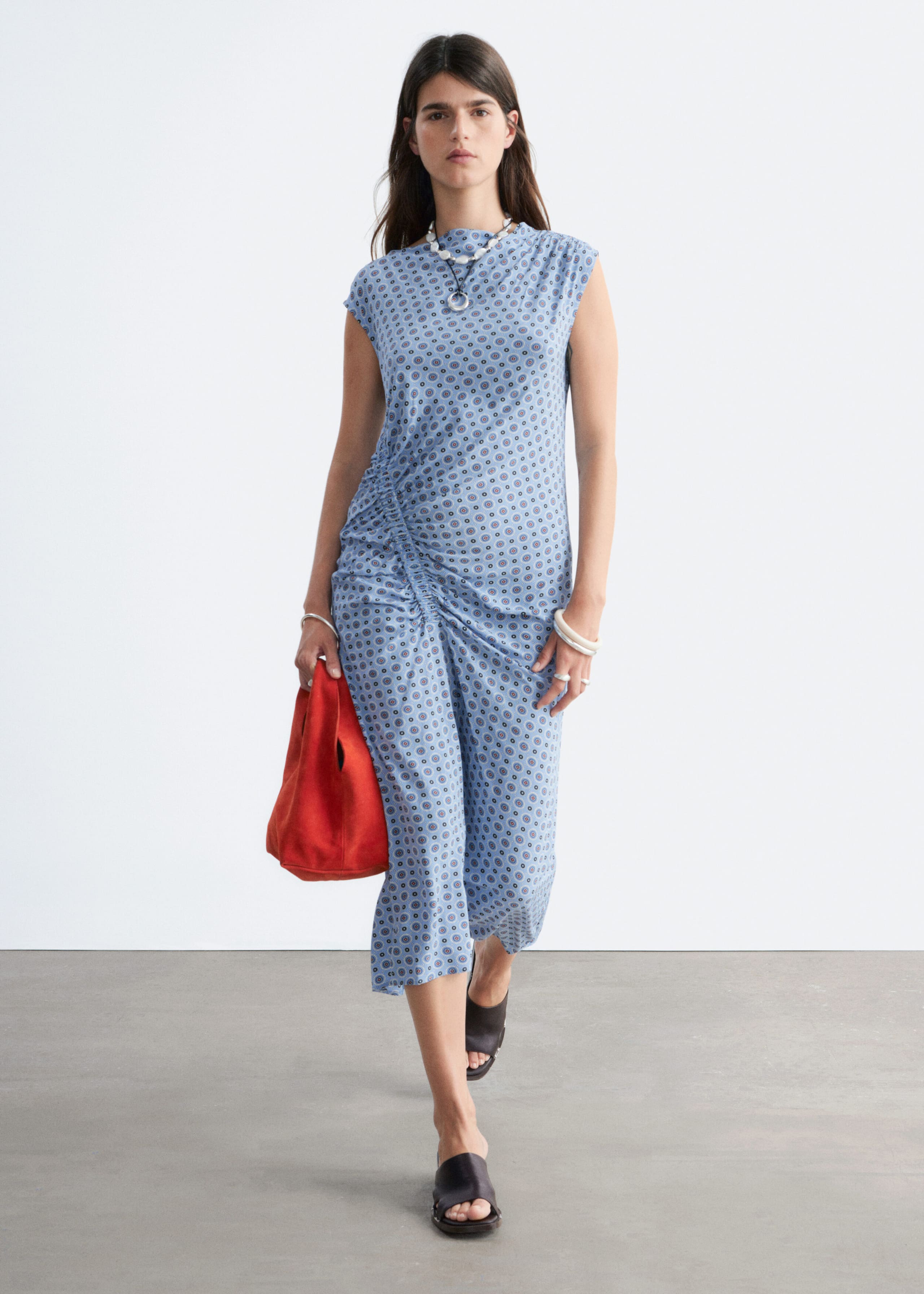 Image of Boat-Neck Midi Dress