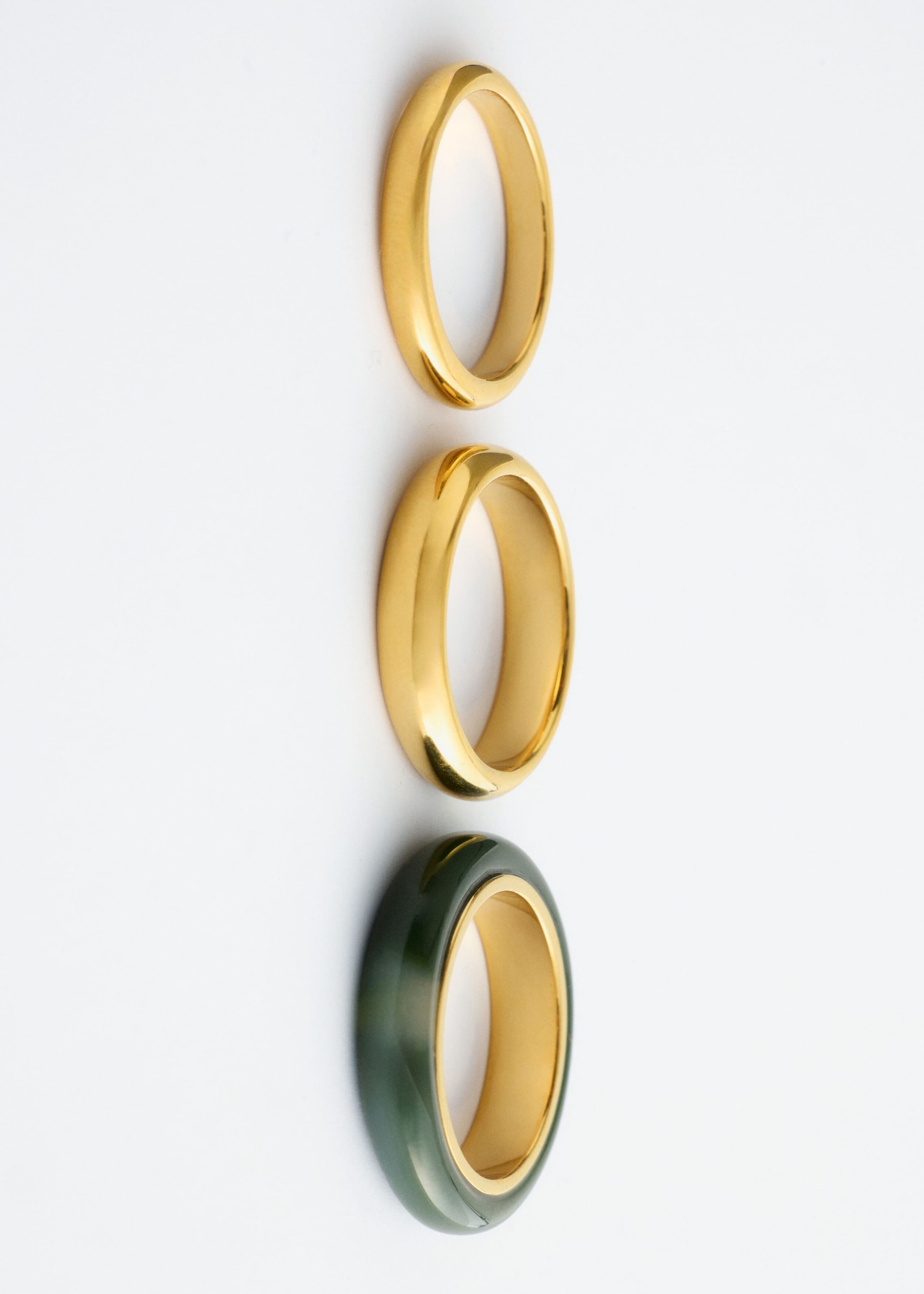 3-Pack Ring Set - Gold/Green - Still Life