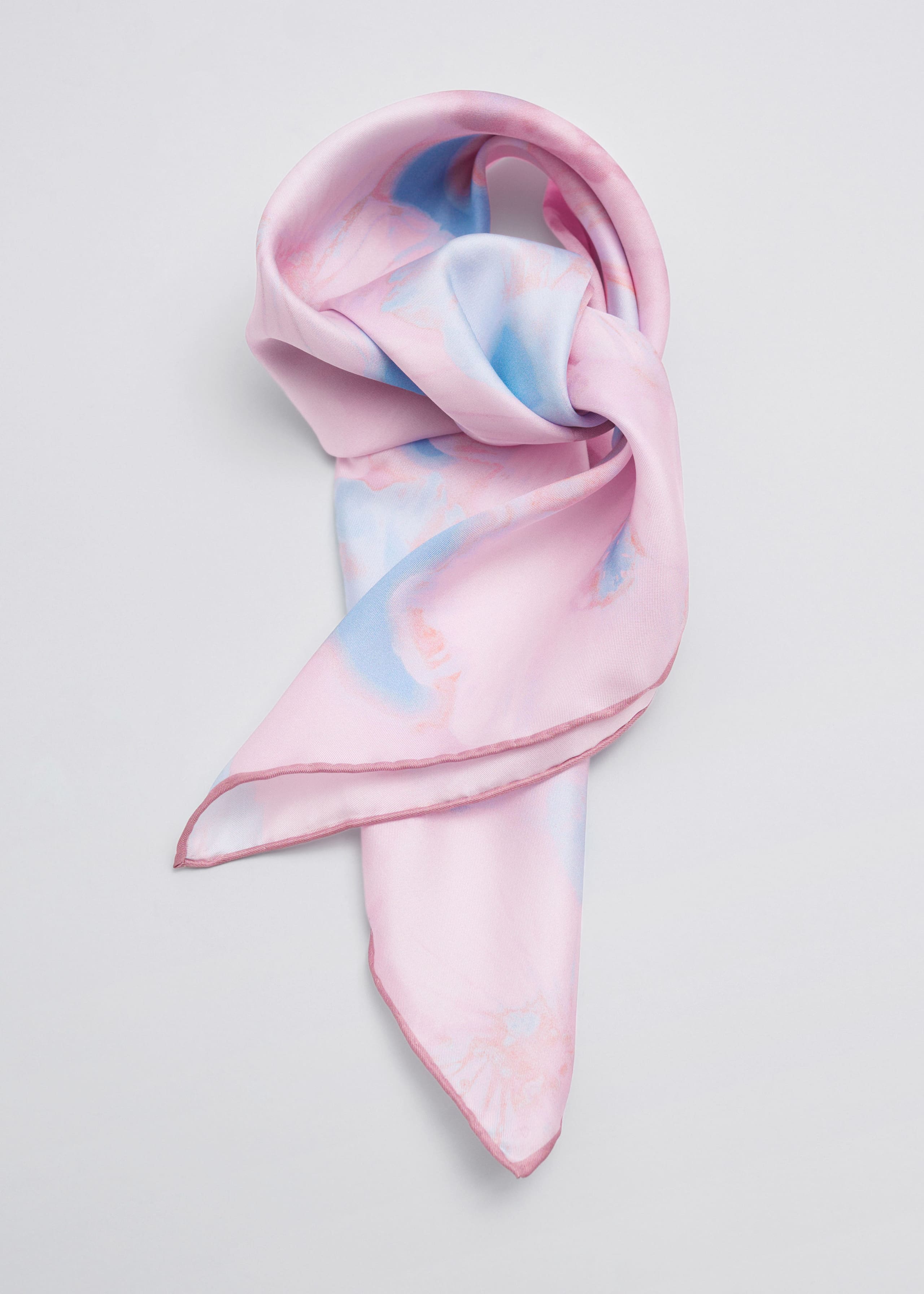Foulard carré fleuri - Rose/Bleu - Still Life