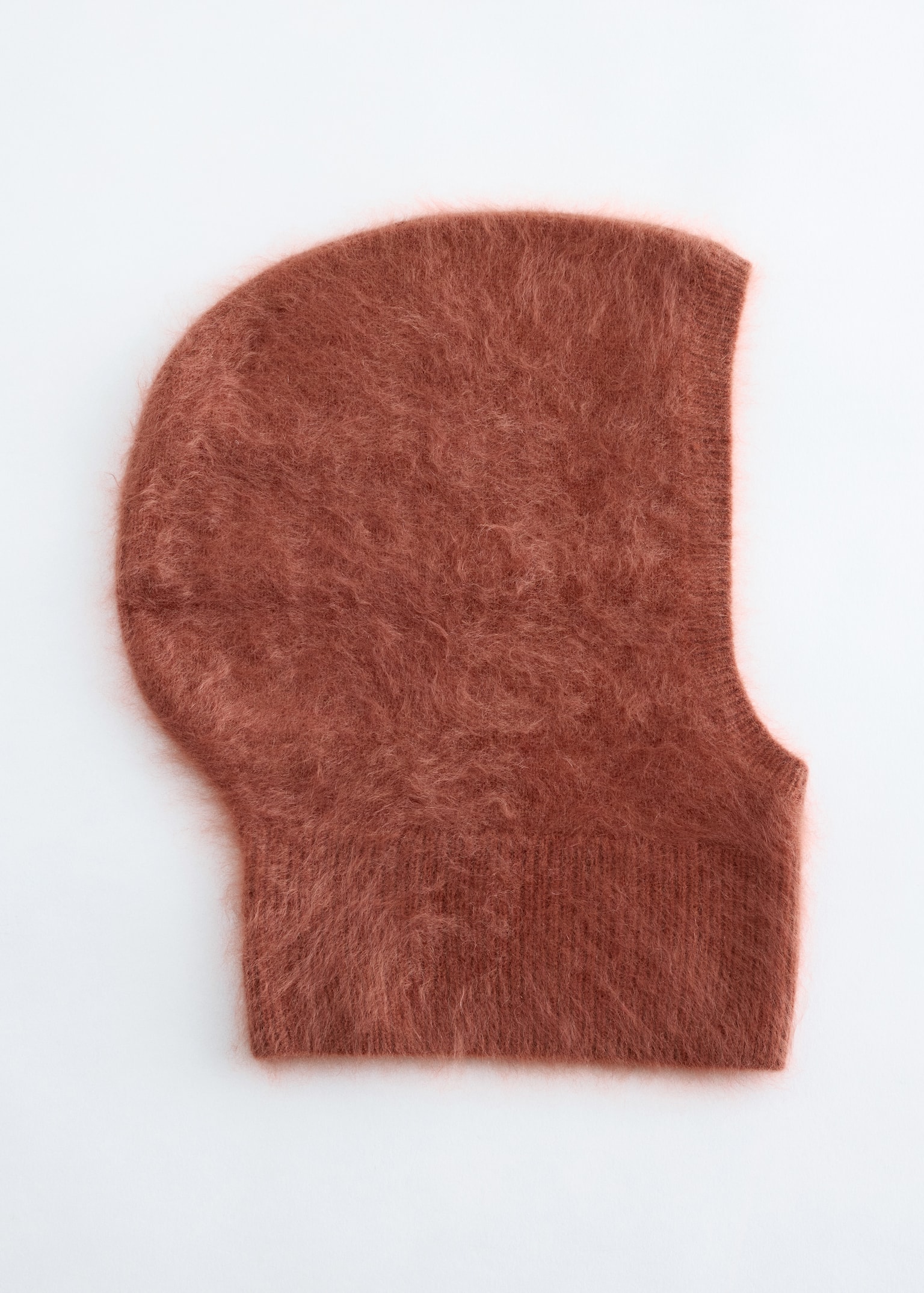 Brushed Cashmere Balaclava - Brown/Cream