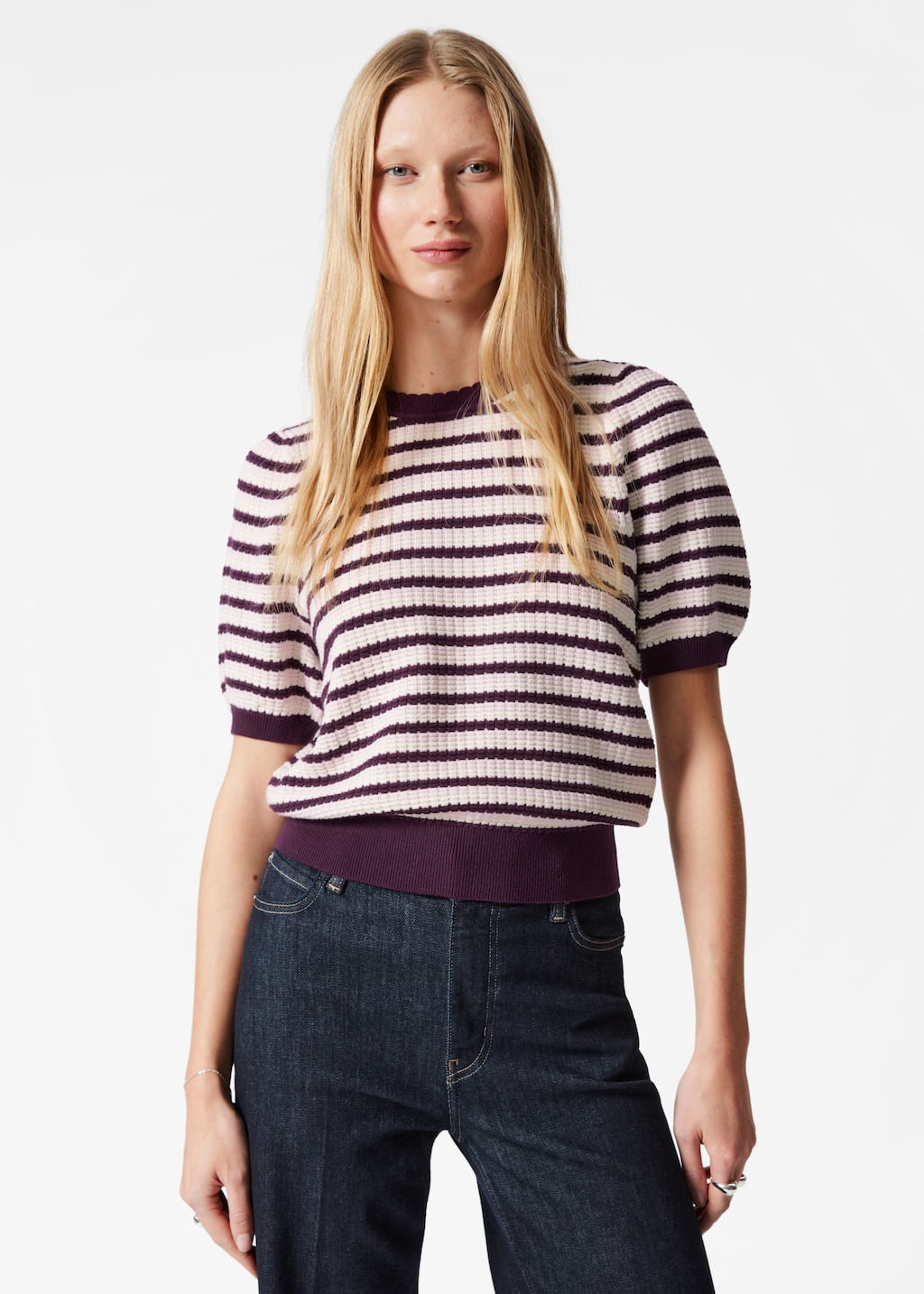 Image of Scalloped Knit Top
