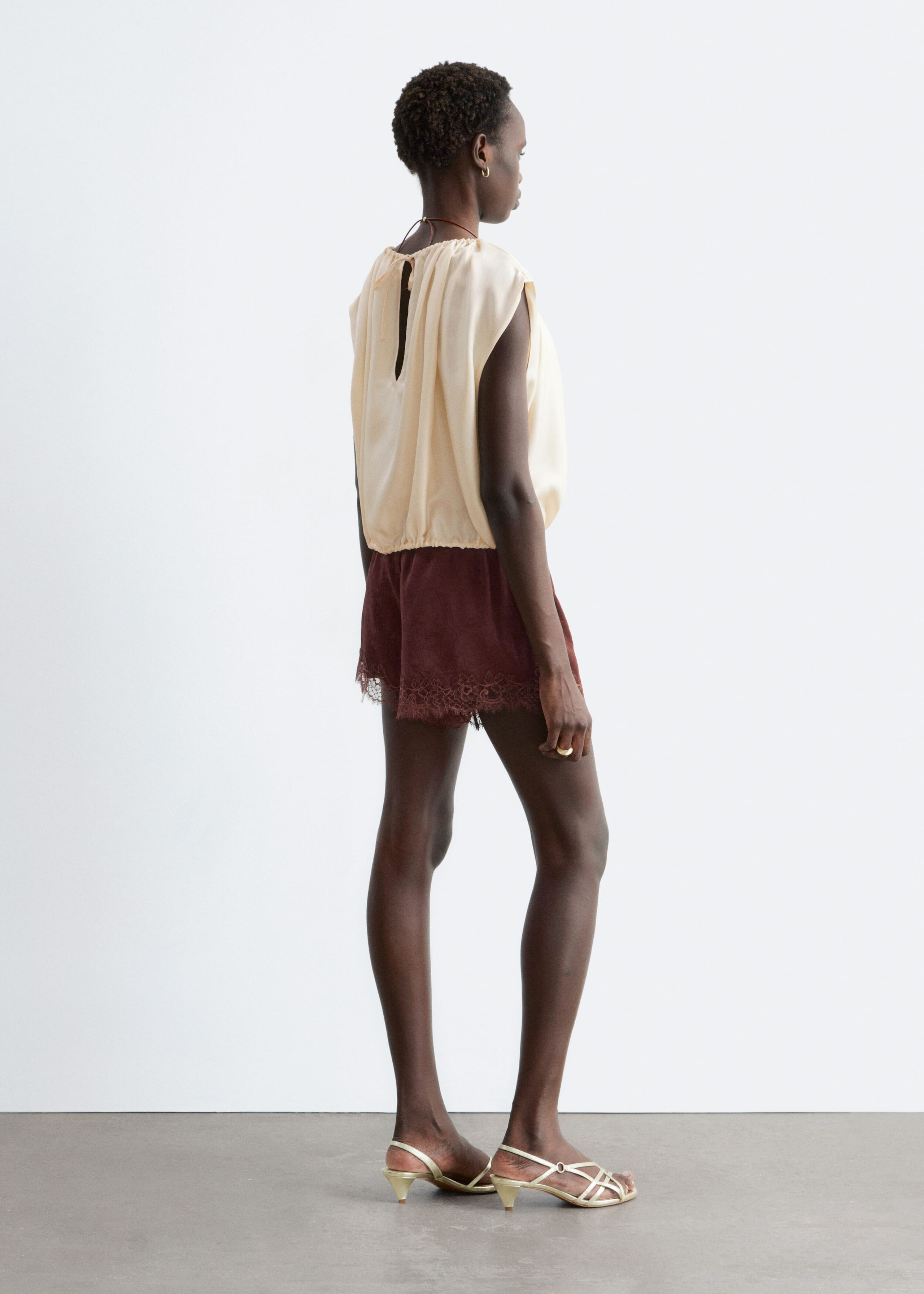 Image of Drawstring Silk Top