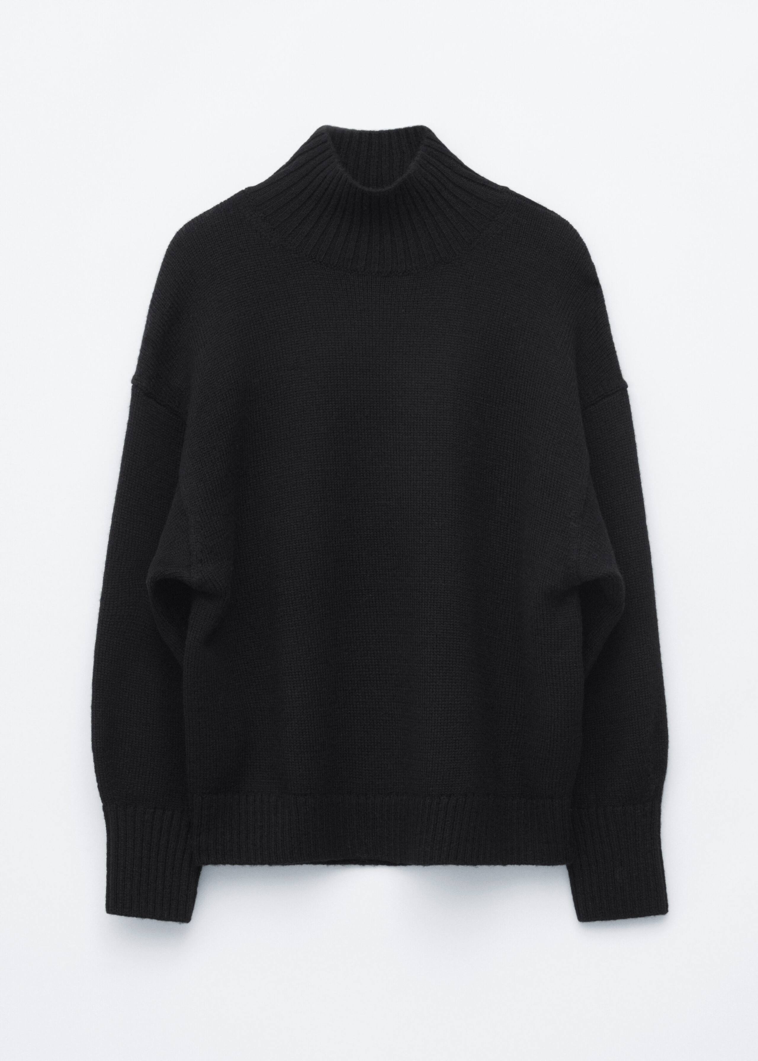 Oversized Wool Turtleneck Jumper - Black - Still Life