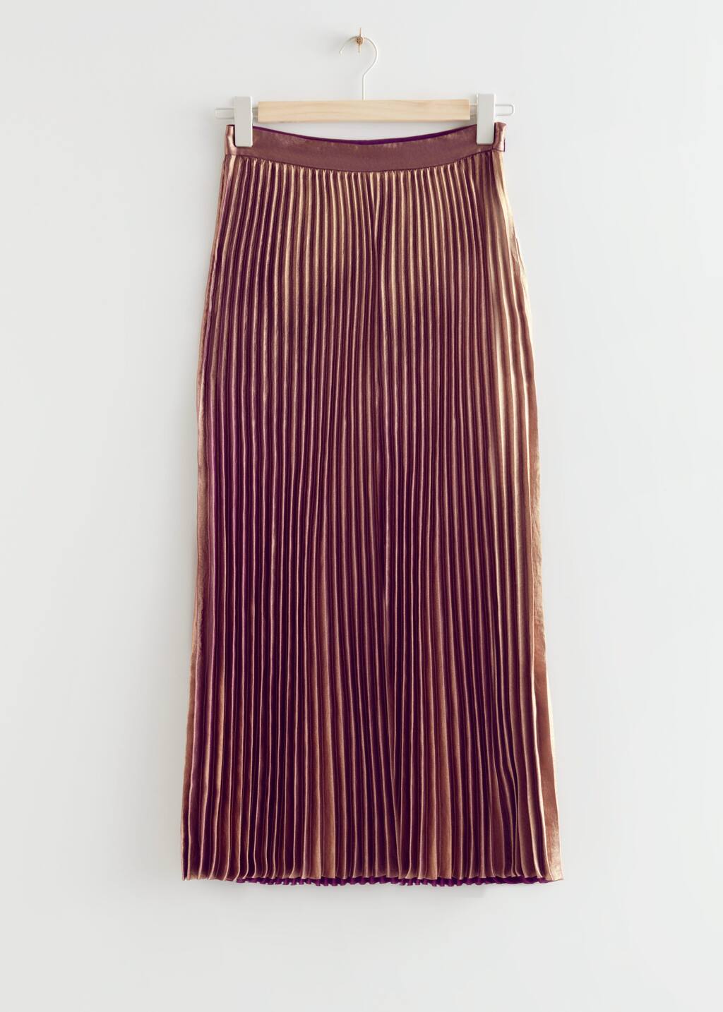 RelaxedPleatedMidiSkirt - Purple - Bodegón