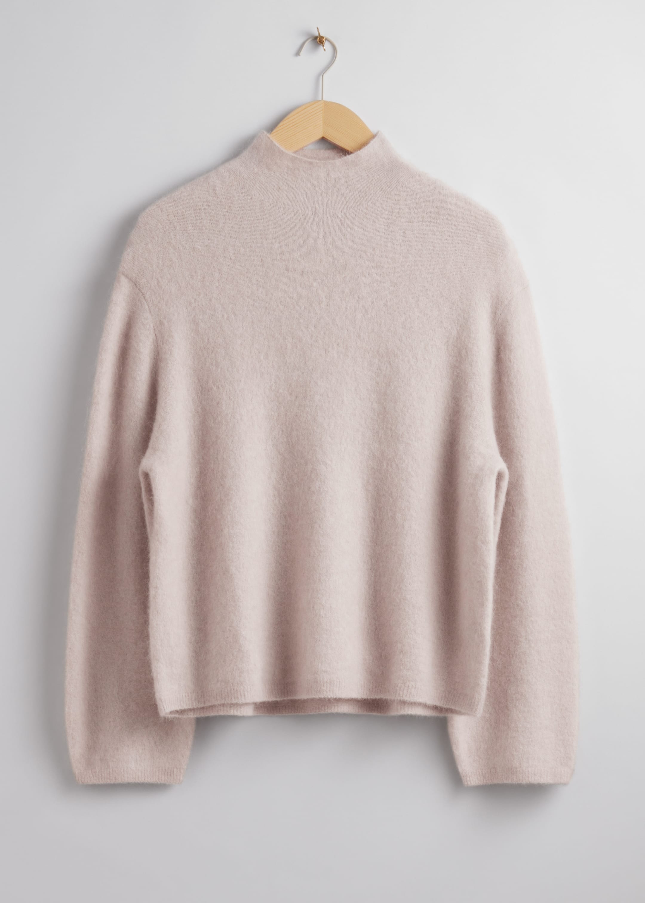 Größeres Bild anzeigen: Strickpullover mit Stehkragen - Beige - Ladies | H&M AT 1