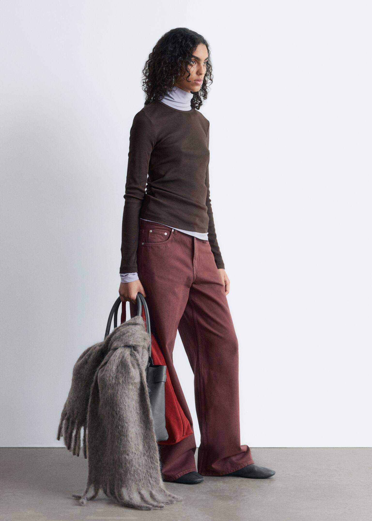Relaxed Wide-Leg Jeans - Roestbruin/Kakigroen/Beige/Black/Lichtgeel/Light blue/Roze - 3