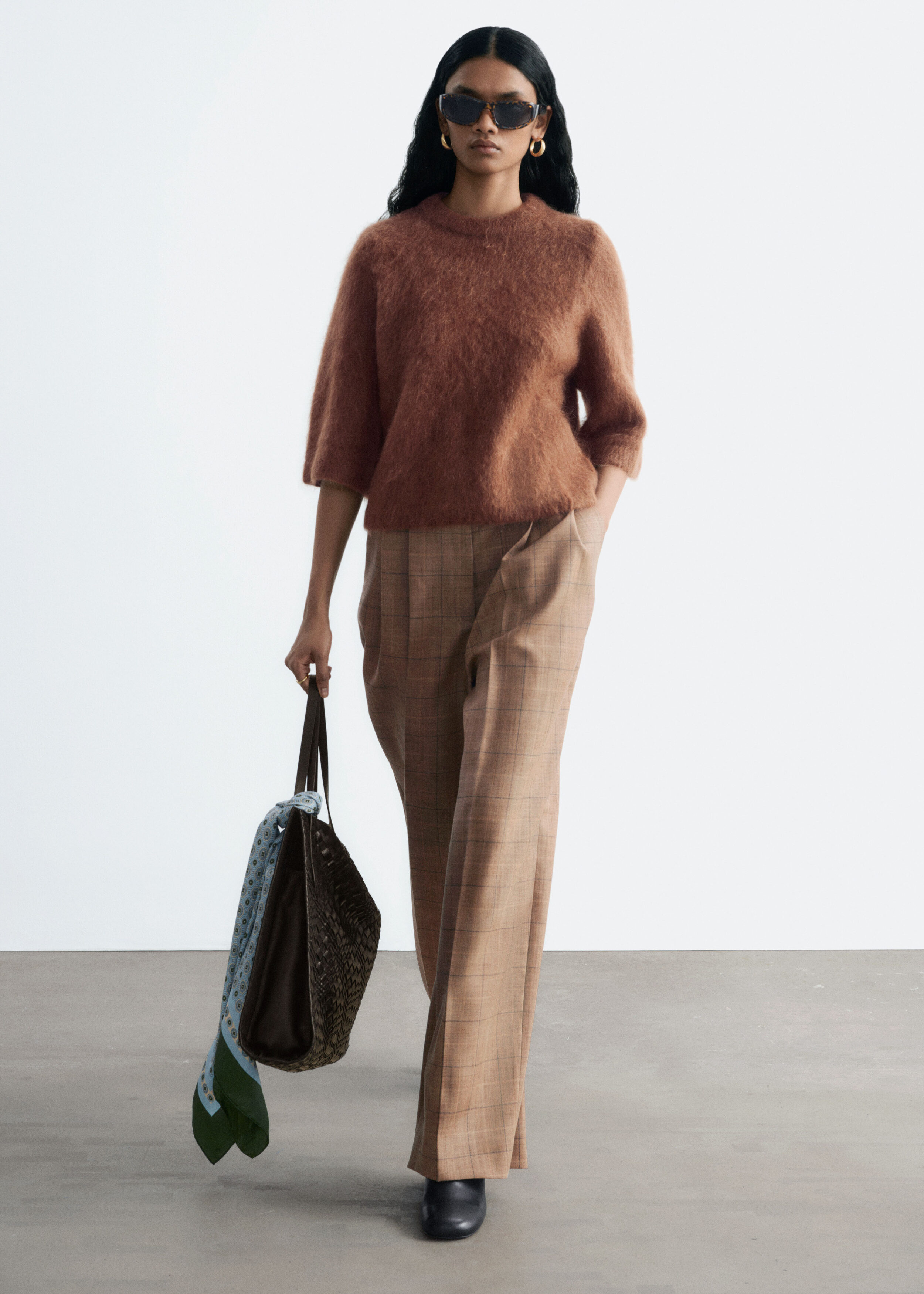 Mohair-Blend Knitted T-shirt - Cream - & Other Stories US
