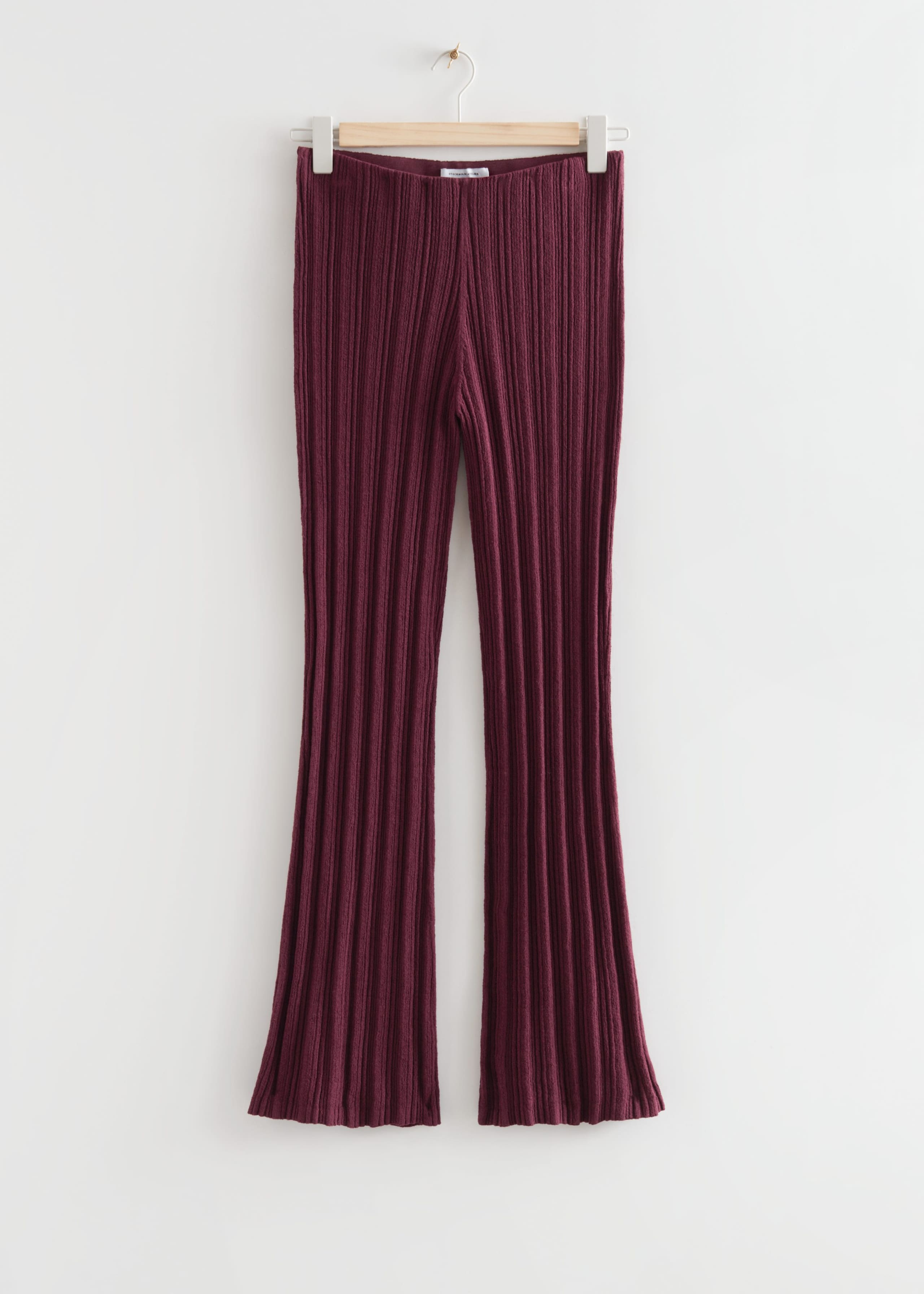 Rib Knit Trousers - Red - Still Life