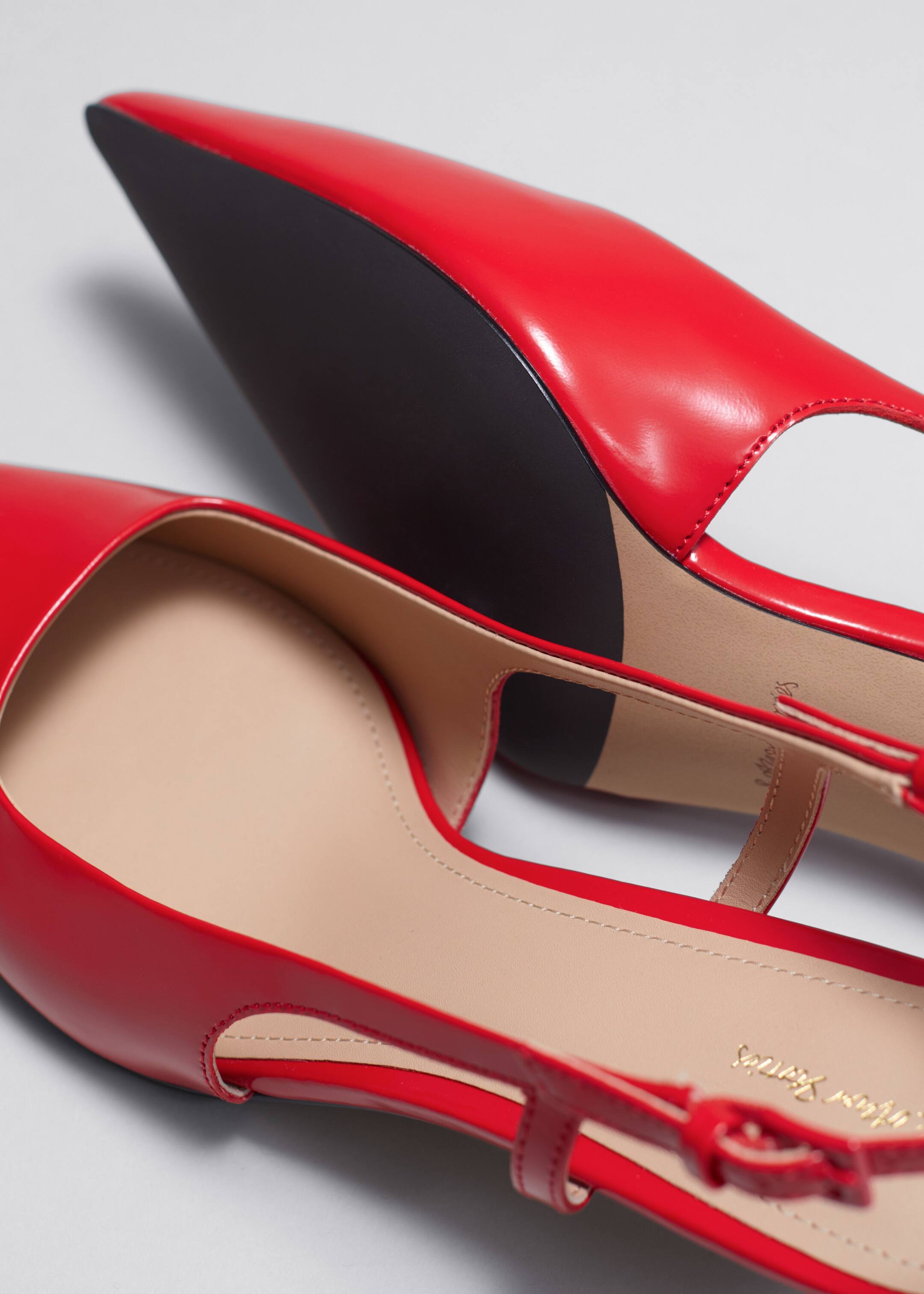 Ingrandisci l'immagine: Slingback Leather Pumps - Red - DONNA | H&M CH 3