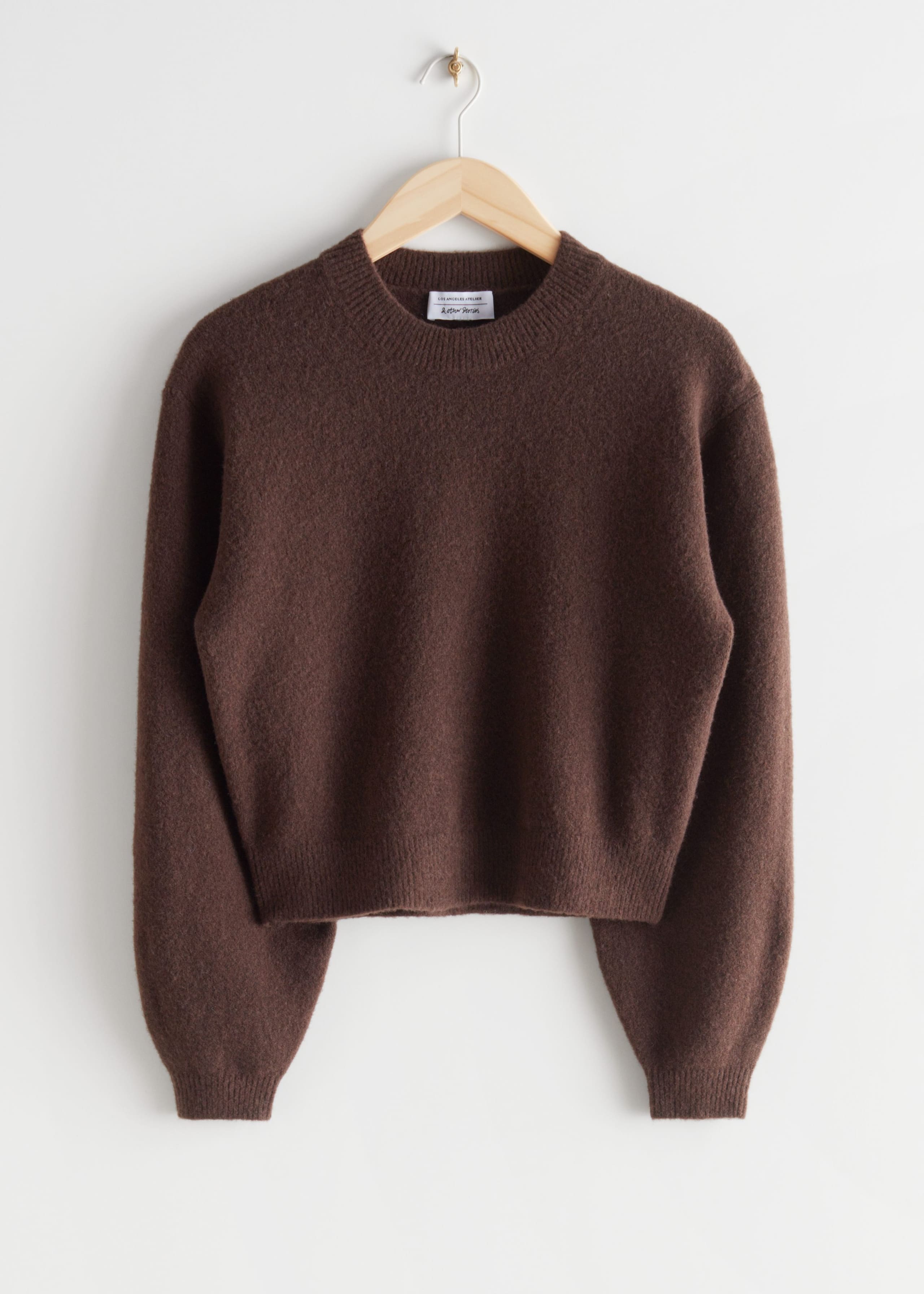 Cropped Relaxed Sweater - Dark Brown - Still Life