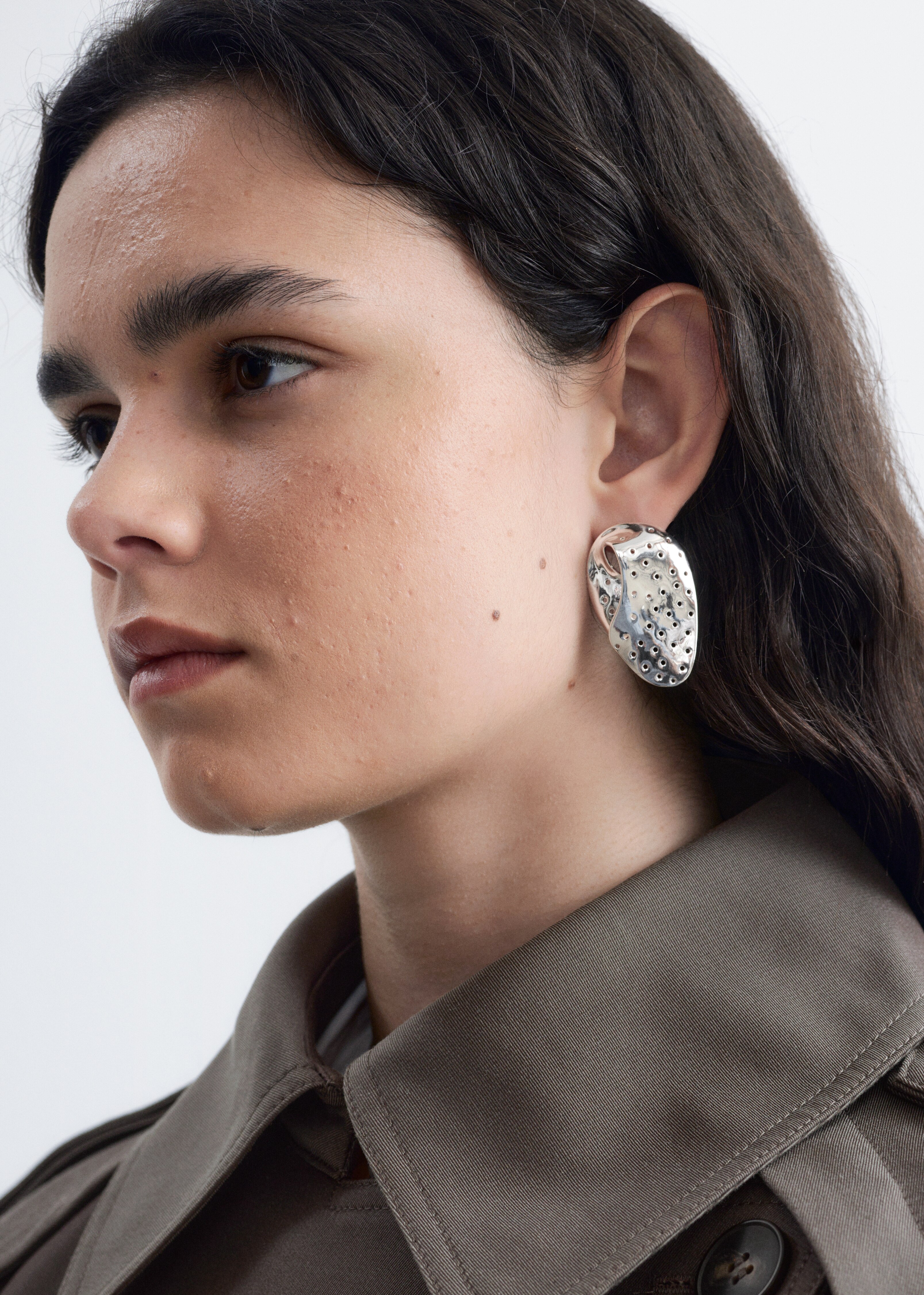 Orecchini in ottone traforati - Argento