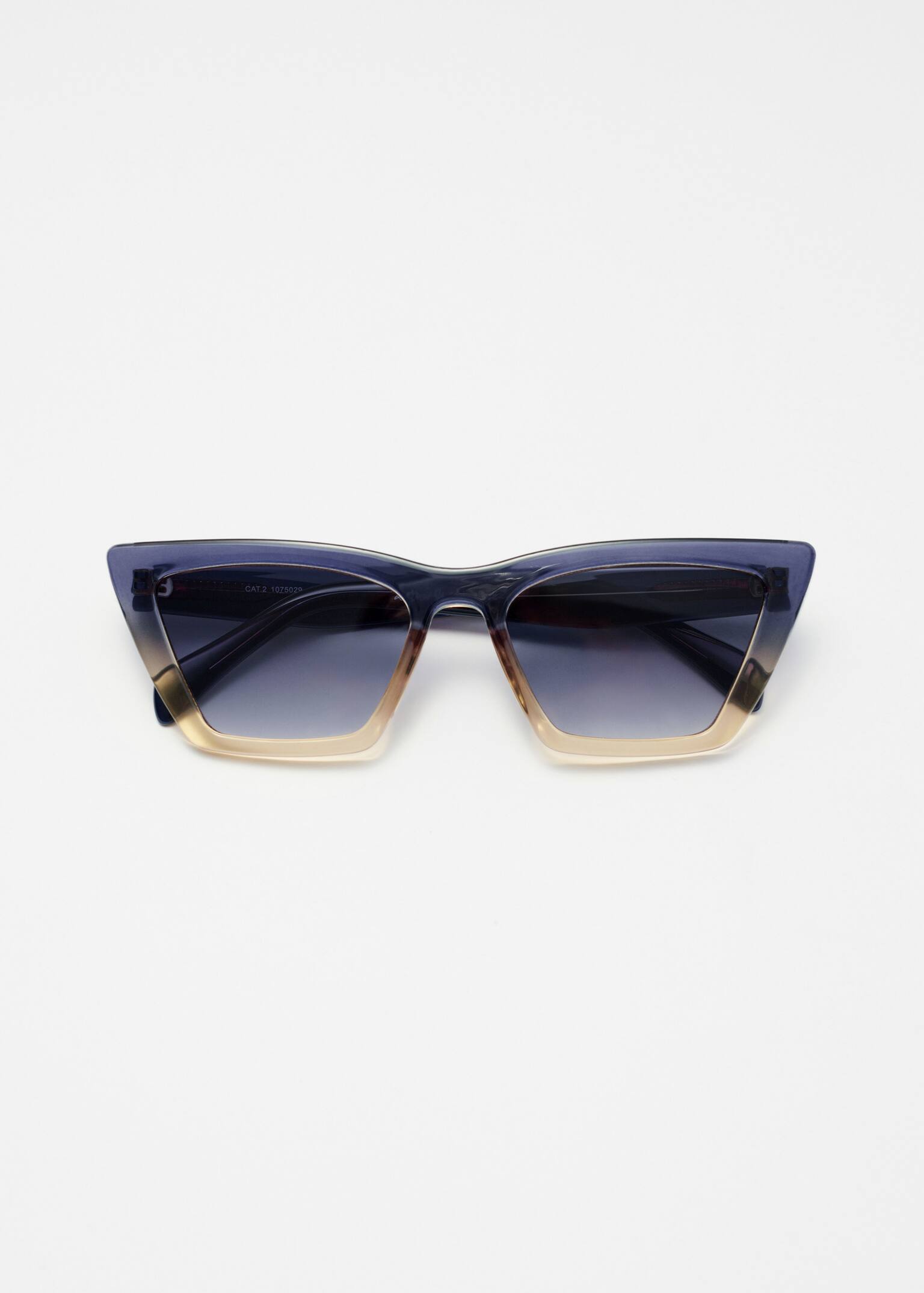 Angular Cat Eye Sunglasses - Blue/Black/Brown/Black/Light Orange/Tortoise/Green