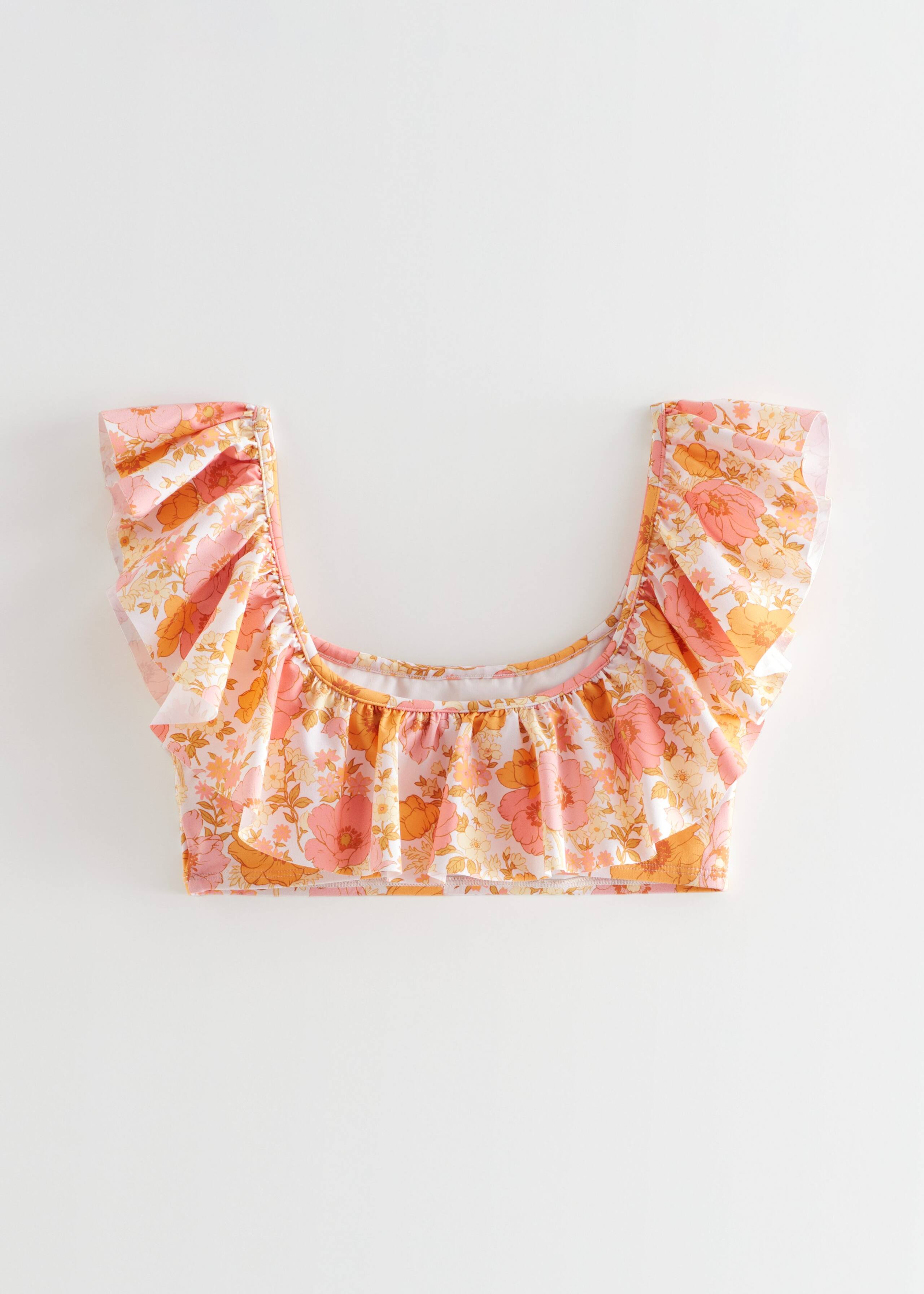 Ruffled Bikini Top - Orange - Still Life