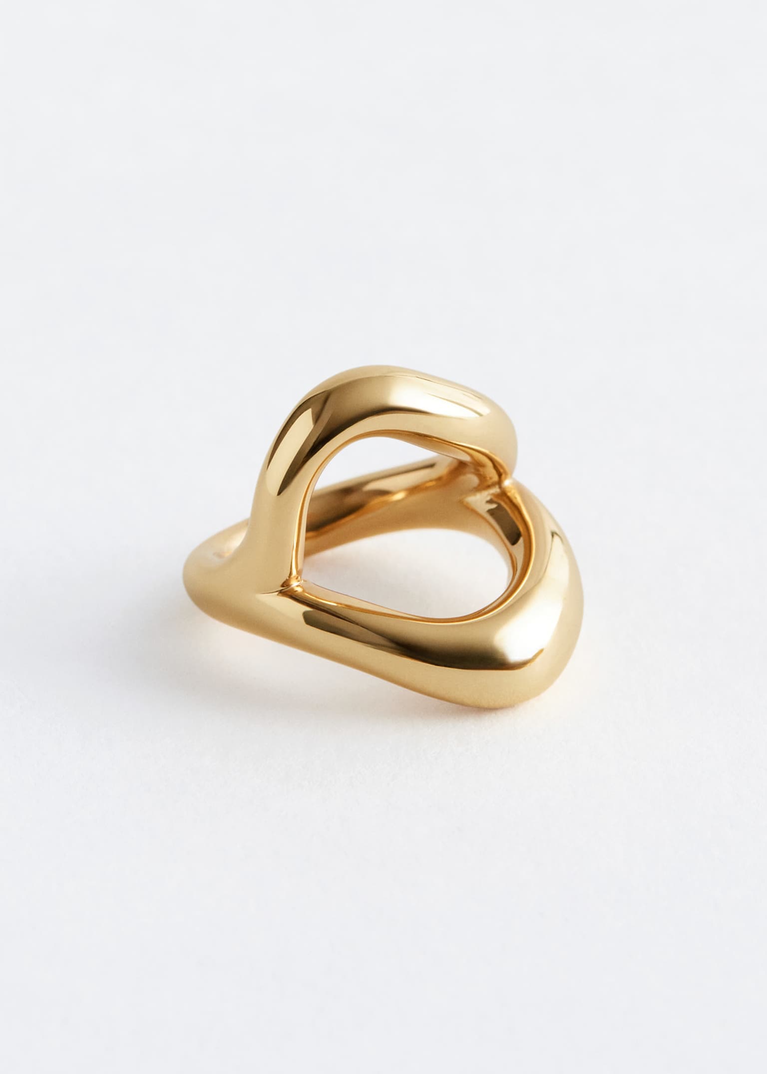 Unregelmäßig geformter Ring - Gold/Silber