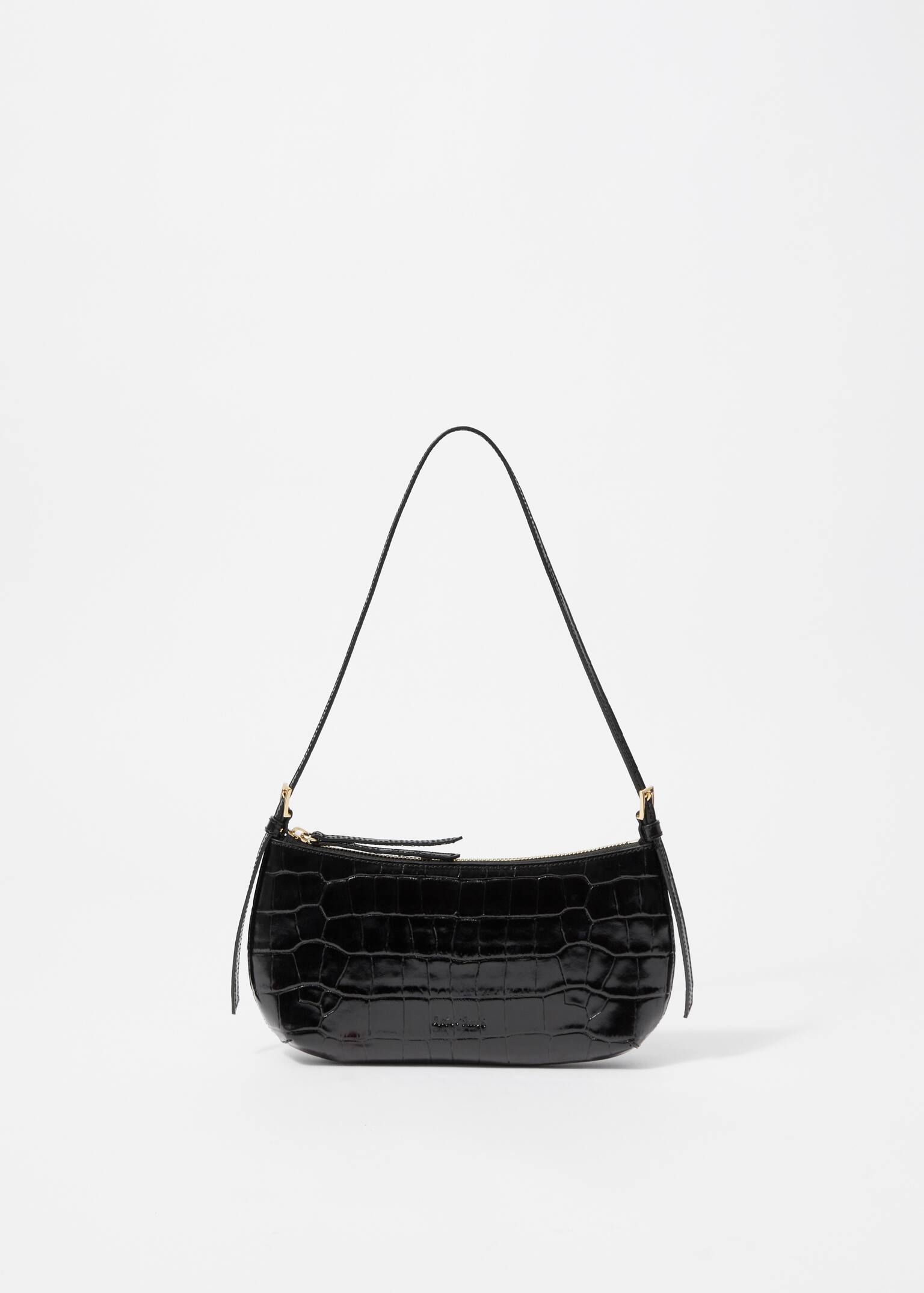 Petit Leather Shoulder Bag - Black croco - 1