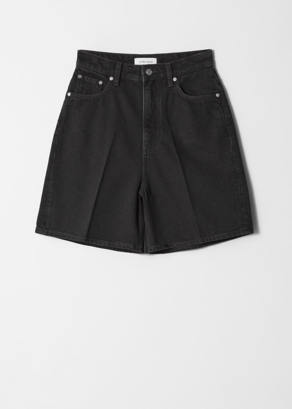 Image of Wide-Leg Denim Shorts